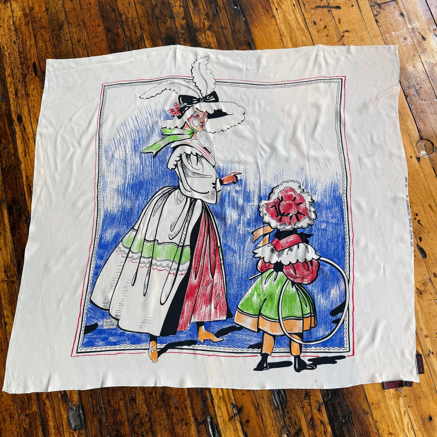 Printed Silk Scarf | Michael Vollbracht 1982