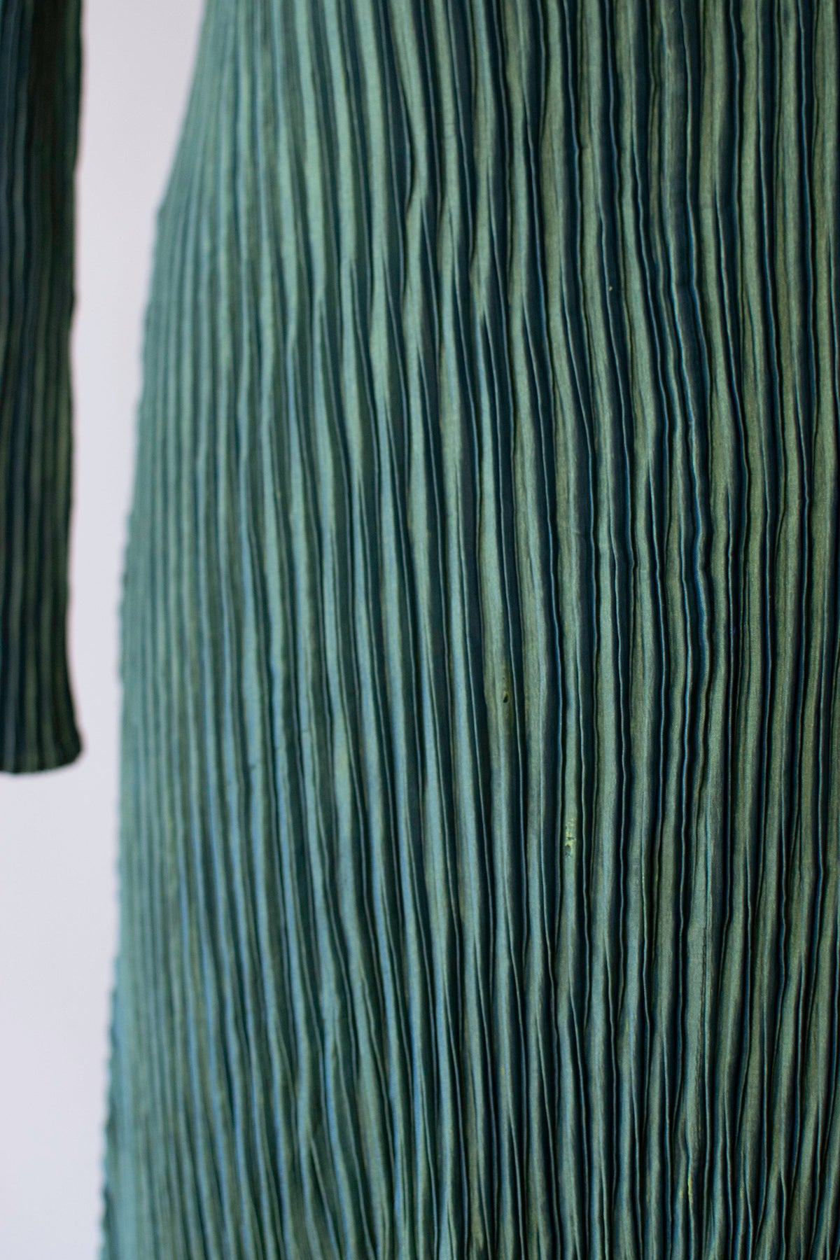 Iridescent Pleated Green Dress | ssey Miyake FW 1995