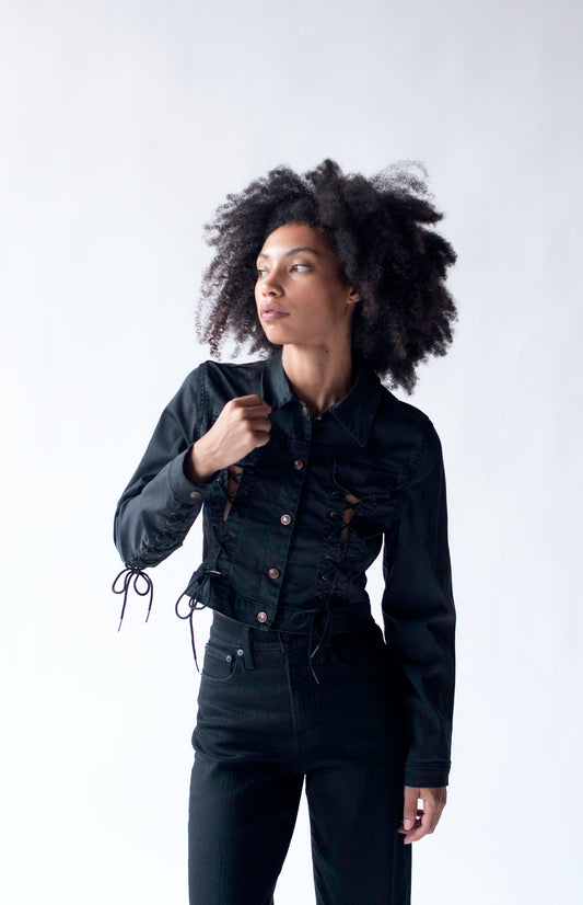 Black Denim Jacket | Todd Oldham Jeans