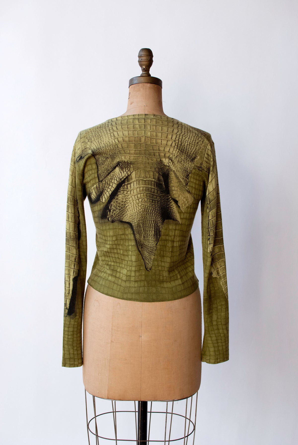 Alligator Print Cashmere Cardigan | John Galliano