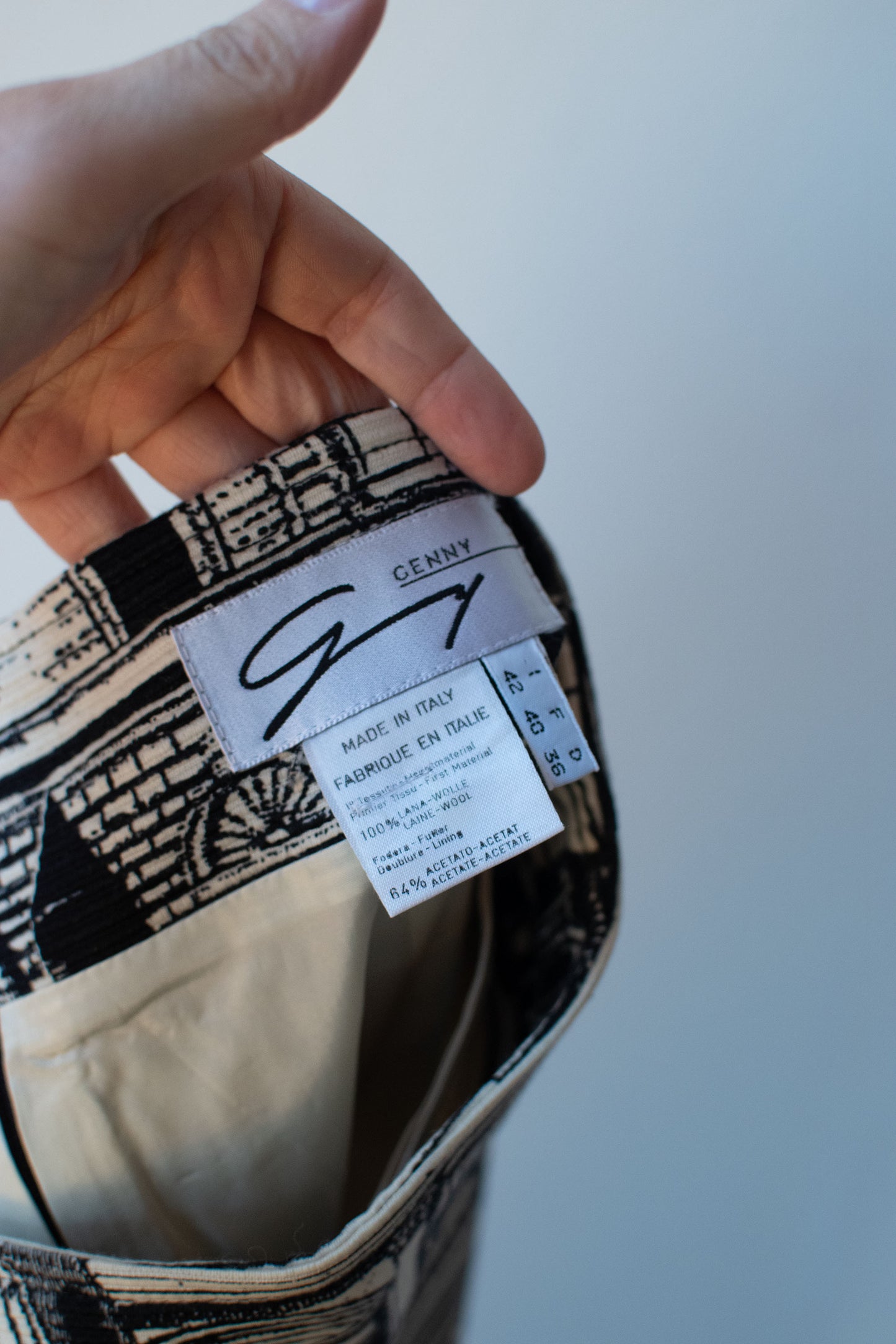 1980s Architectural Print Skirt | Genny