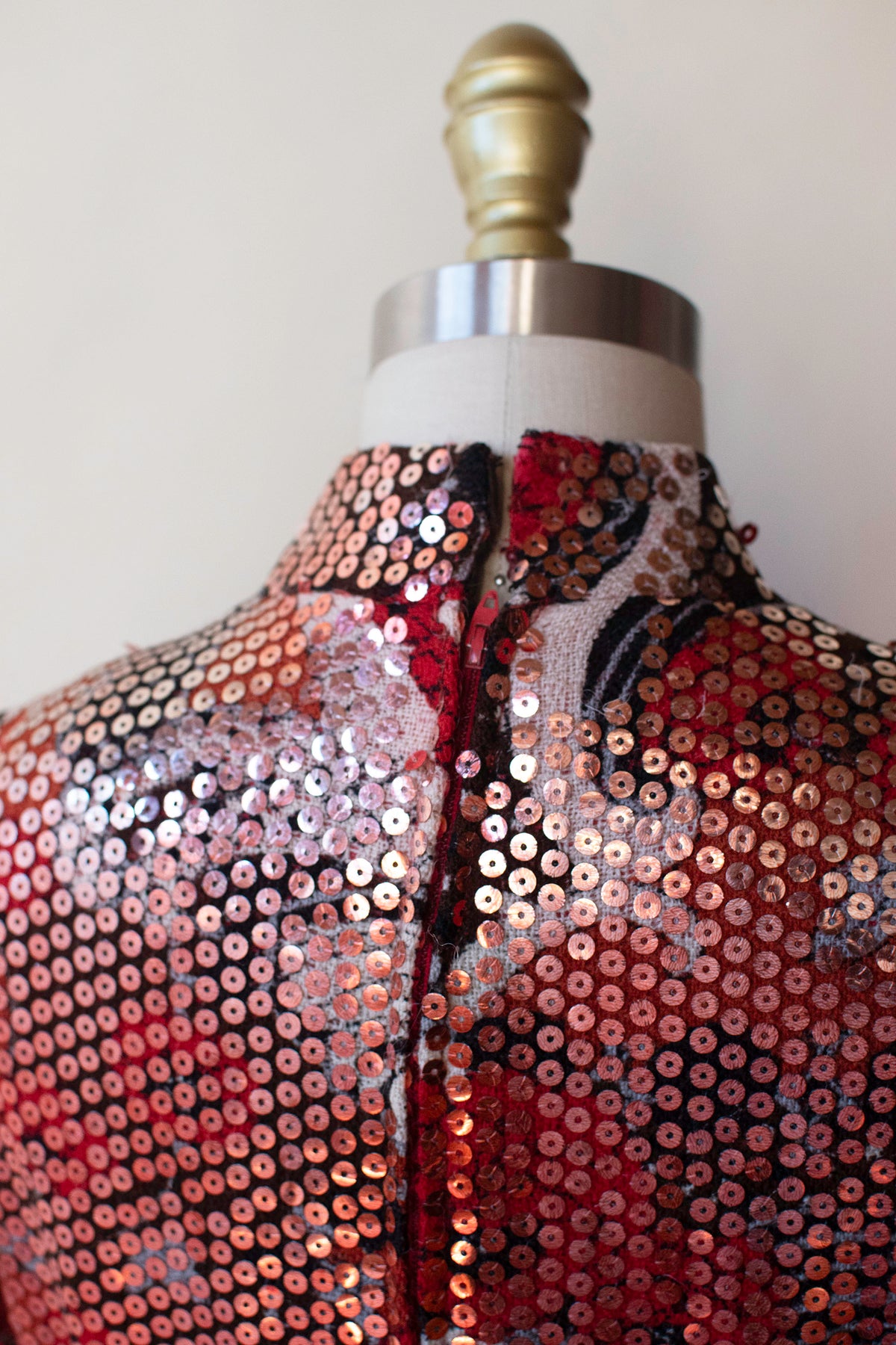 1970s Red Sequin dress