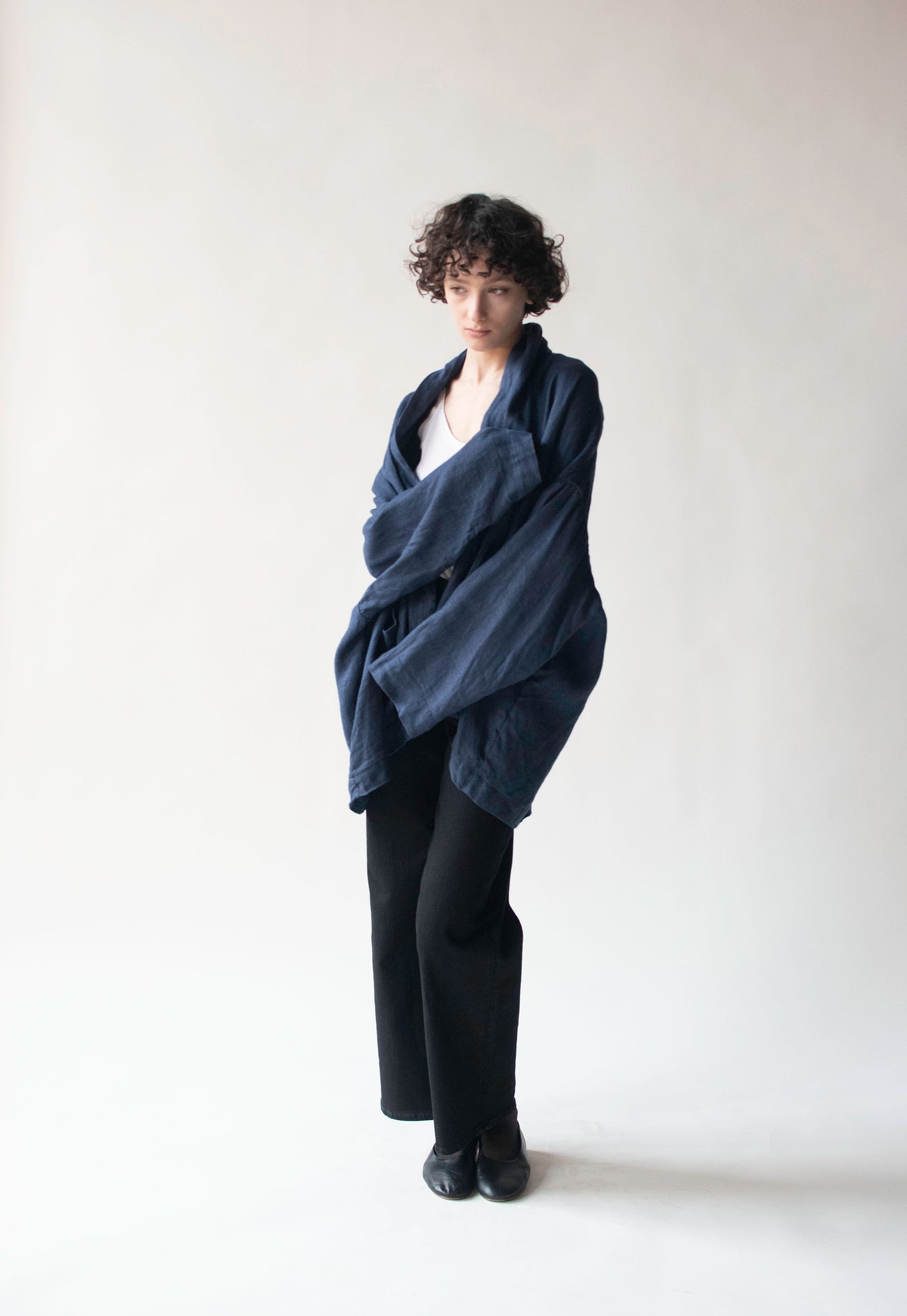 Navy Linen Jacket | G Gigli