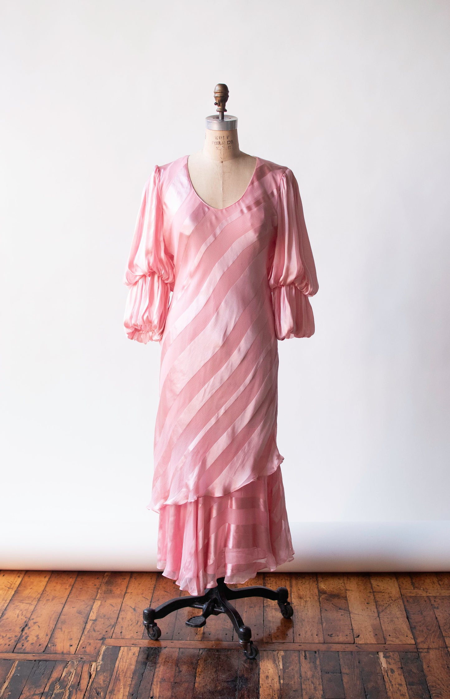 1980s Pink Silk Dress