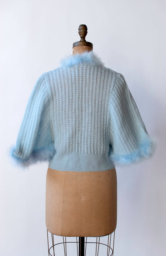 1970s Feather Trim Sweater