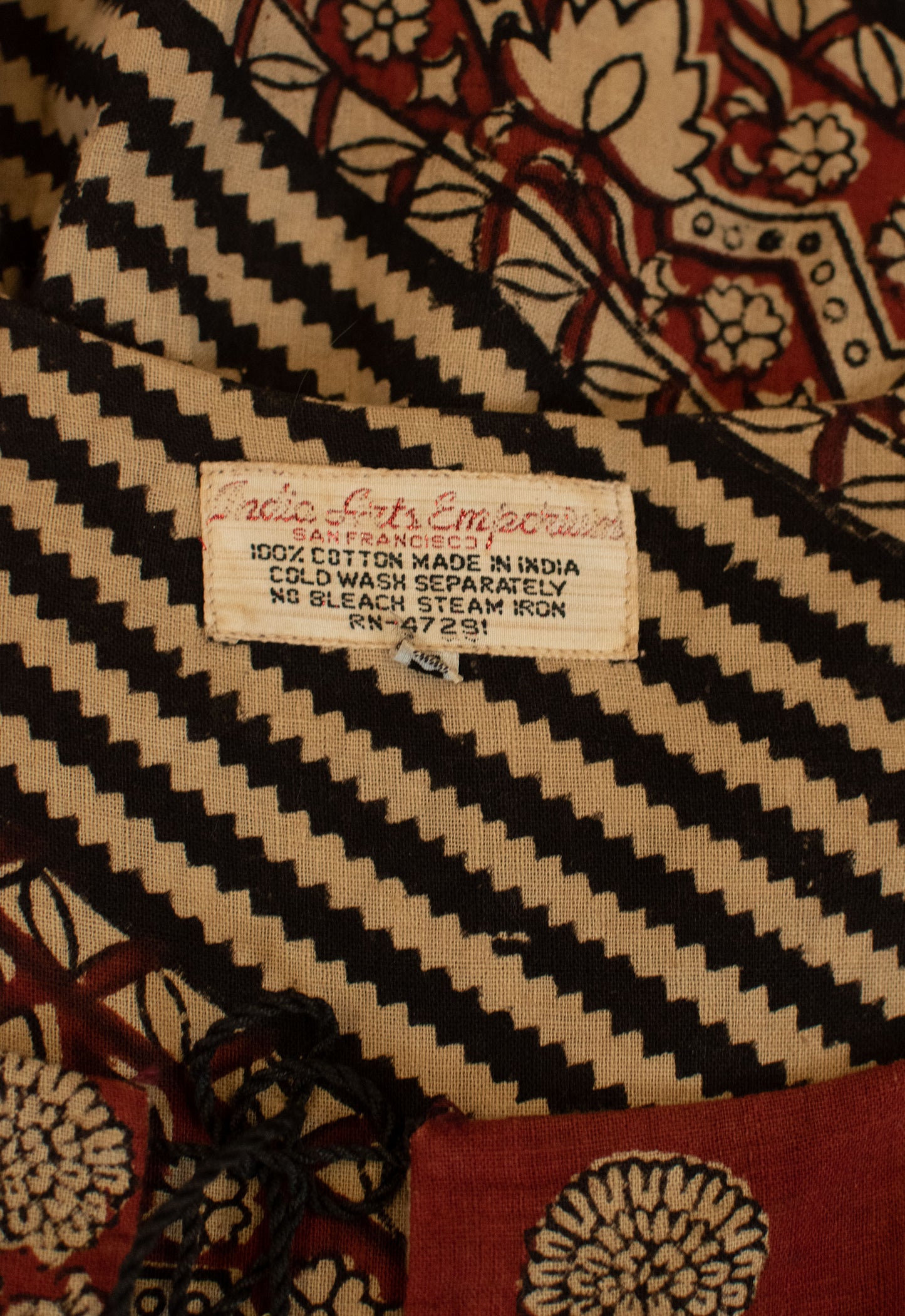 1970s Block Print Dress
