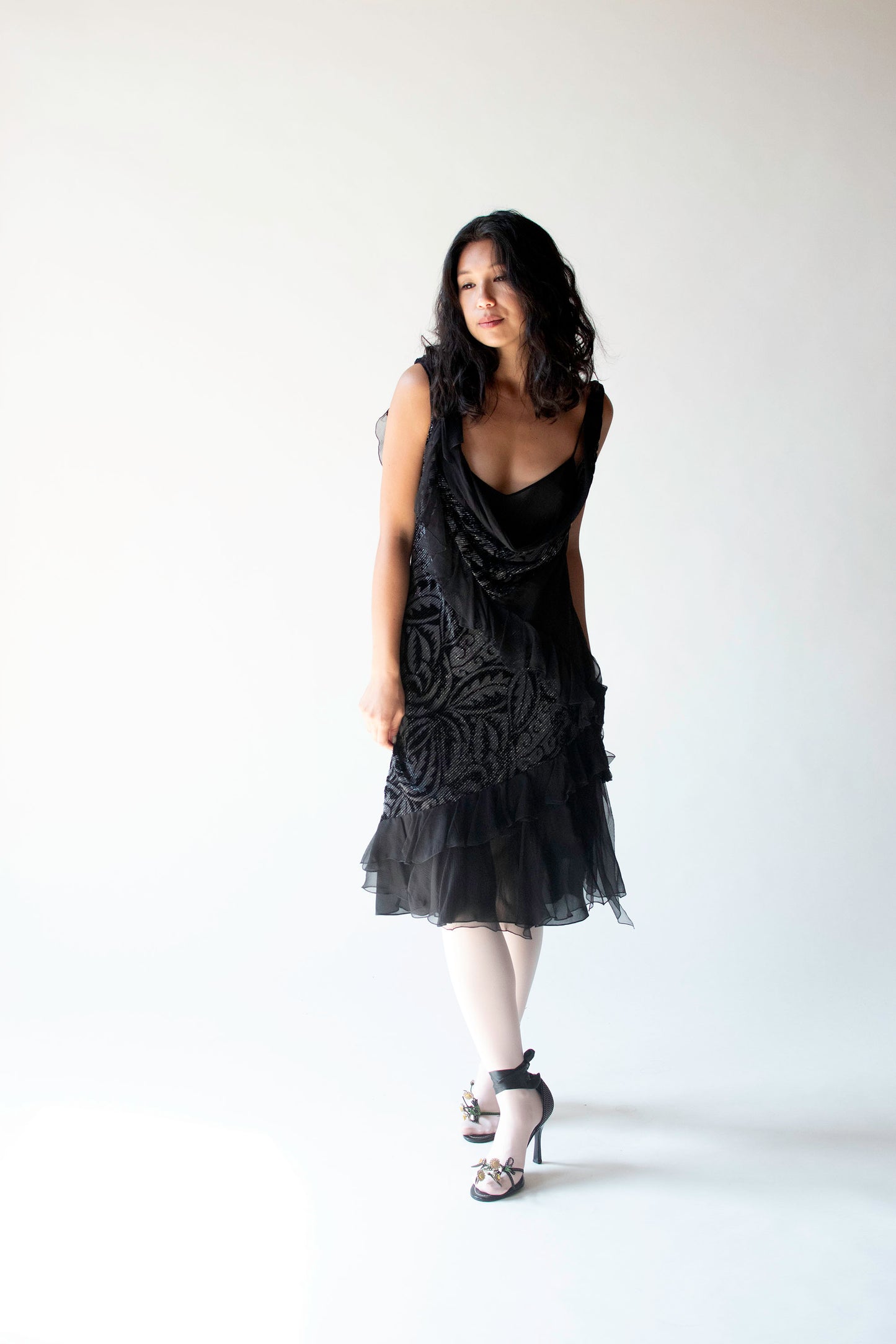 Black Chiffon Dress | John Galliano