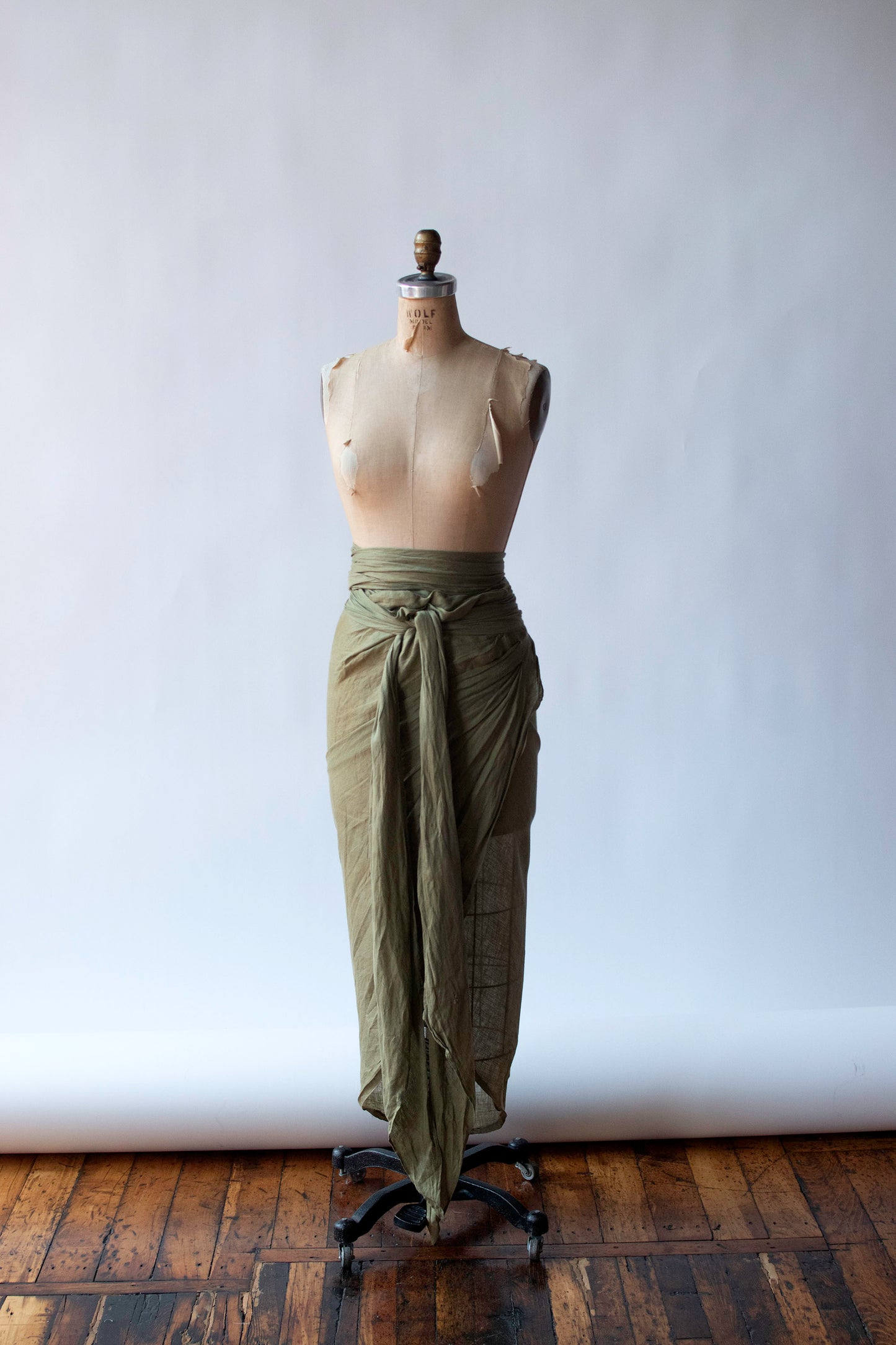 Convertible Linen Wrap Skirt / Dress | Romeo Gigli for Callaghan 1989