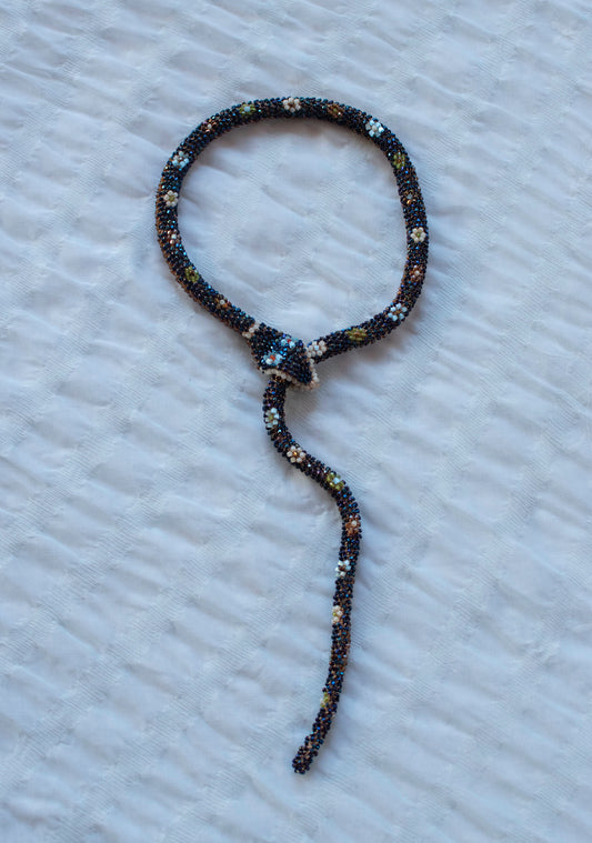 Bead Crochet Snake | Oil Slick Flower