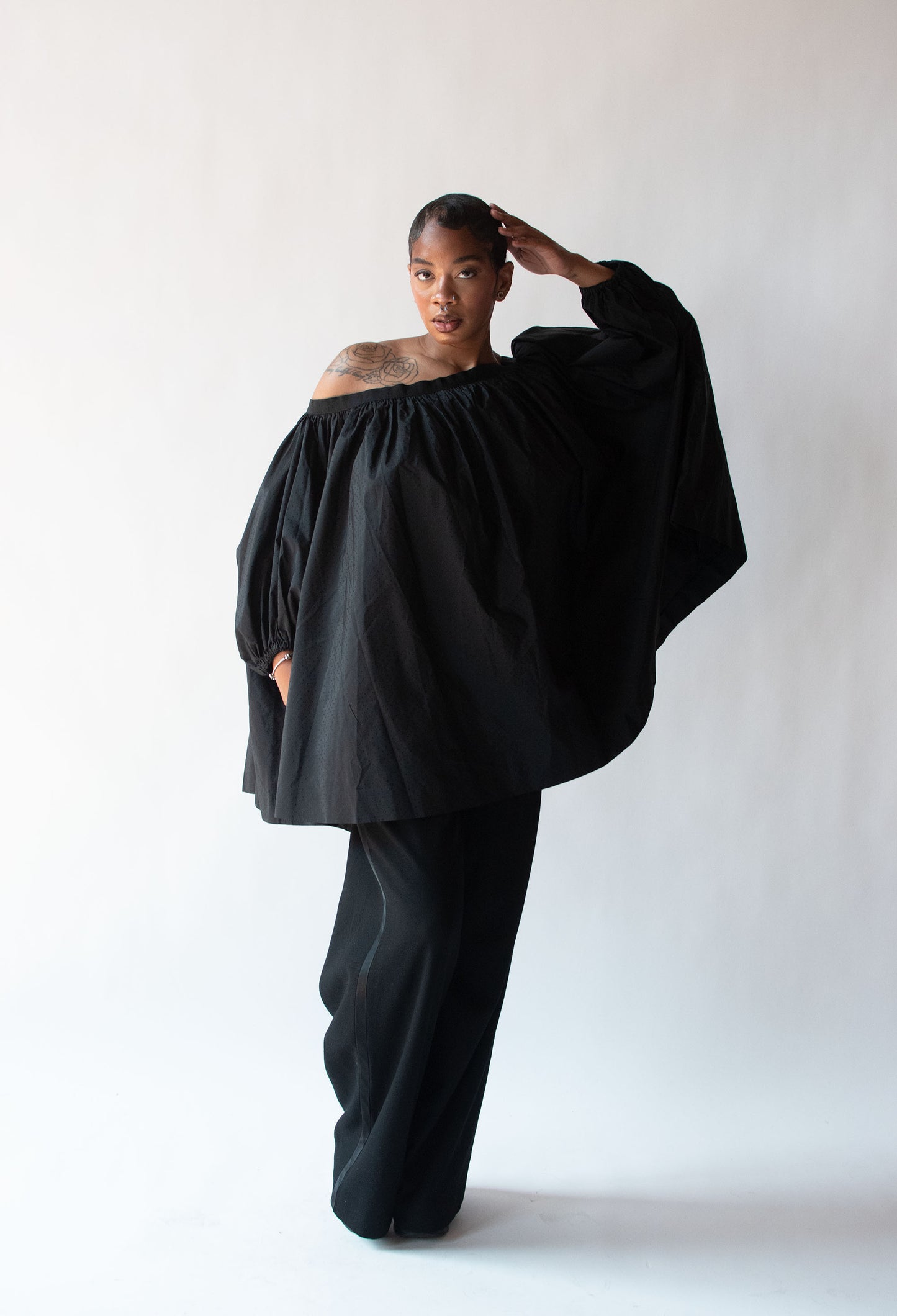 1990s Open Back Off the Shoulder Silk Blouse | Isaac Mizrahi