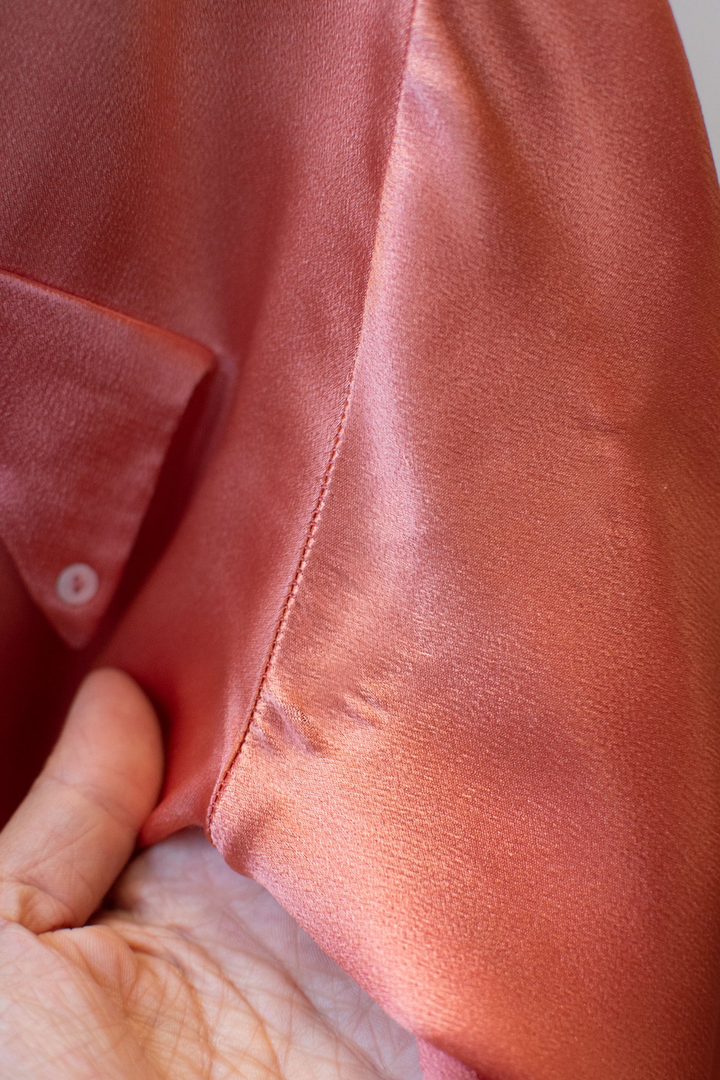 1950s Salmon Bishop Sleeve Blouse