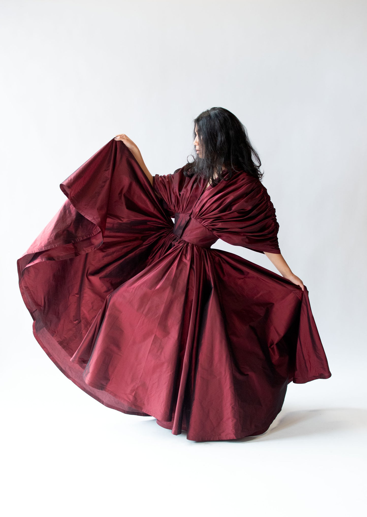 1980s Sculptural Taffeta Gown