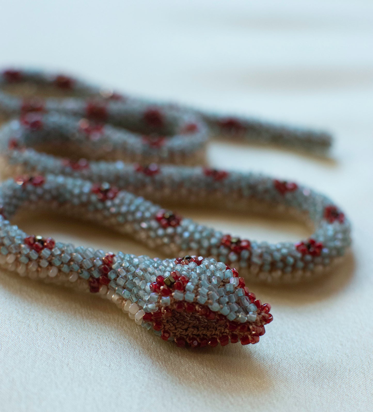 Bead Crochet Snake | Seafoam Flower
