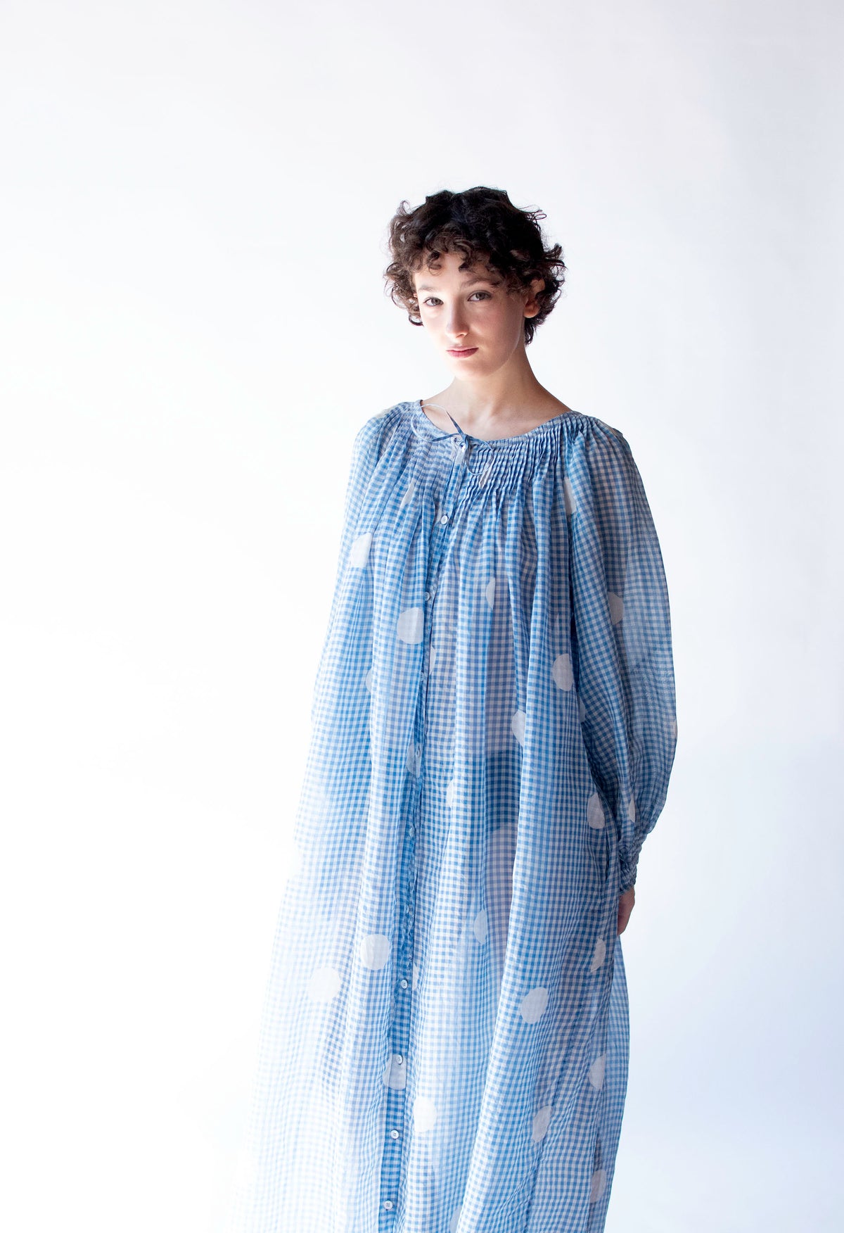 Organza Gingham Polka Dot Dress | Geoffrey Beene