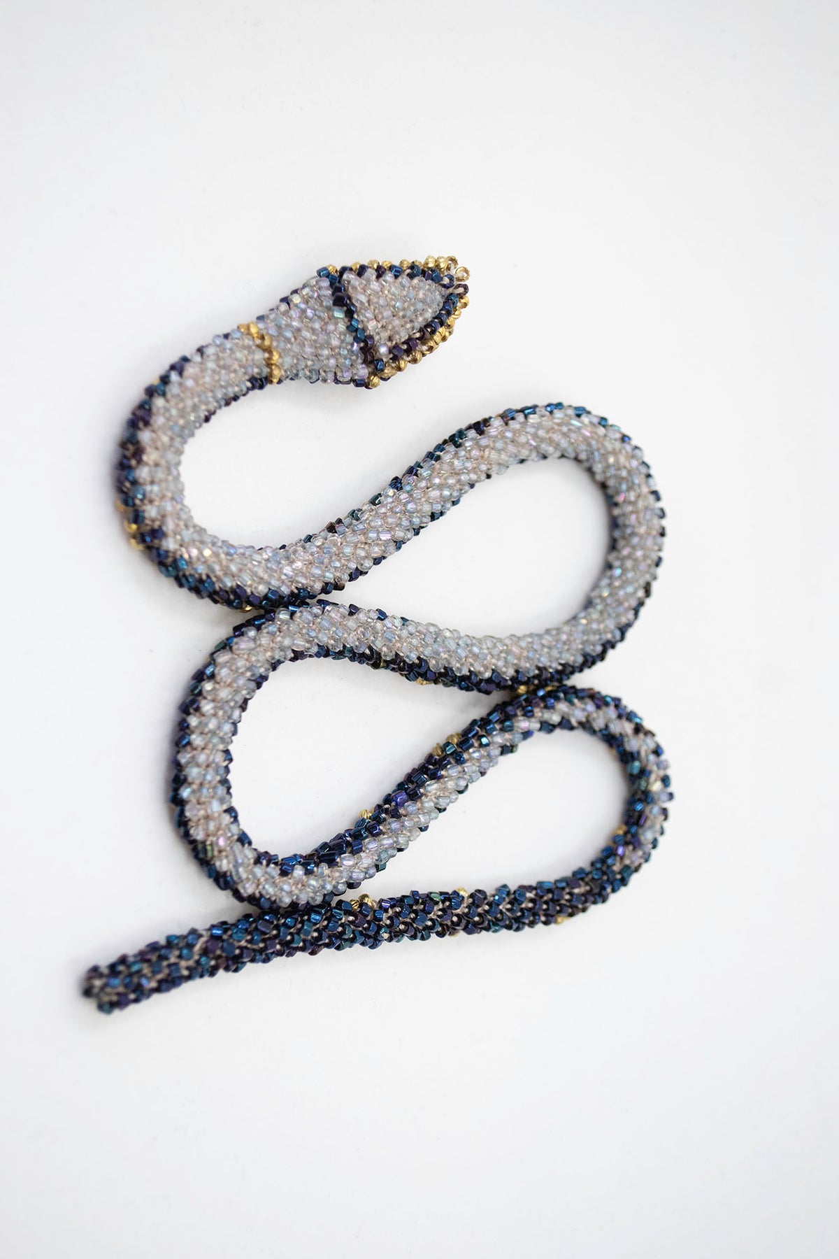 Bead Crochet Snake | Oil Slick Flower Snap Mouth