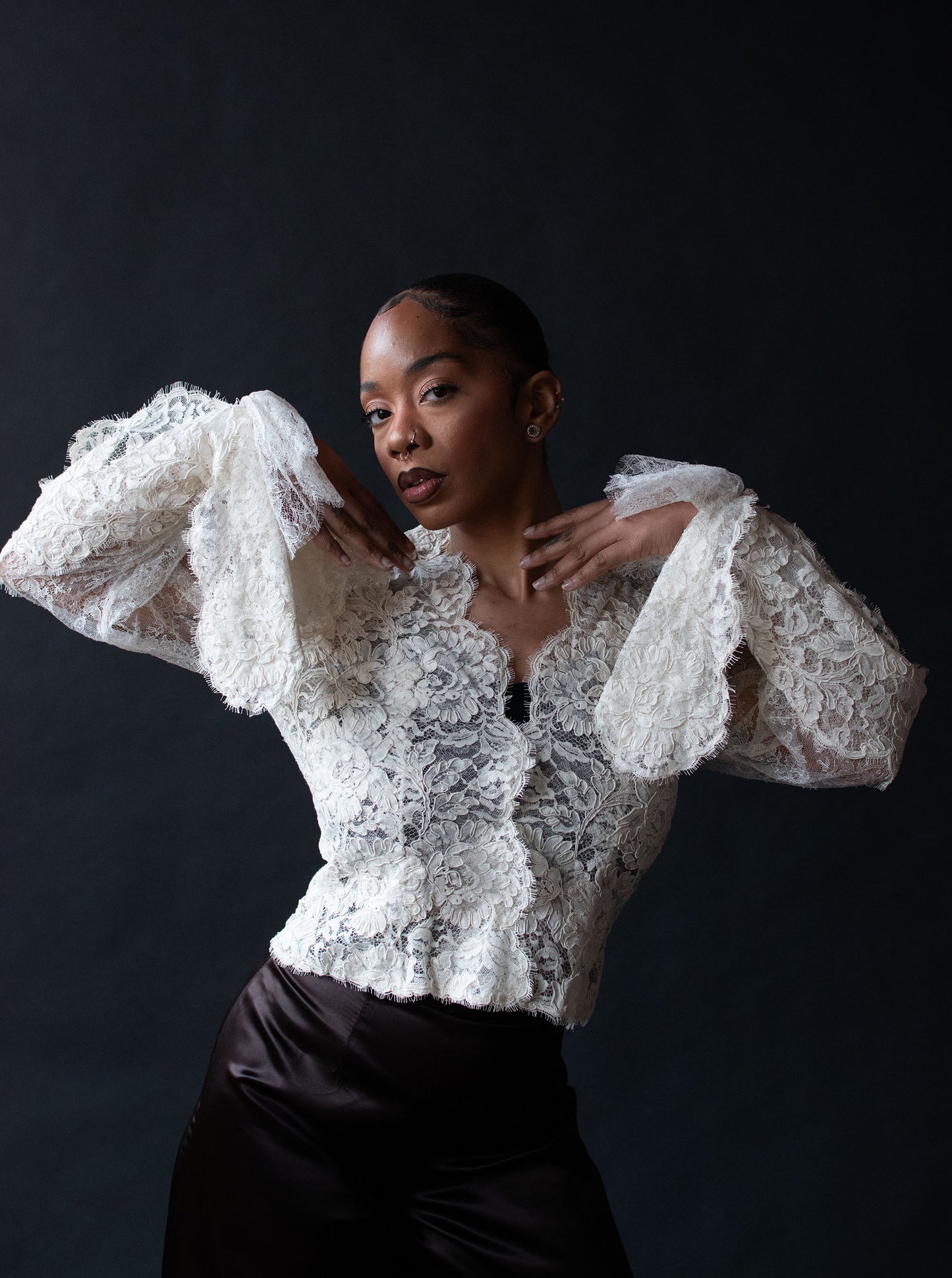 1990s Lace Blouse | Bill Blass
