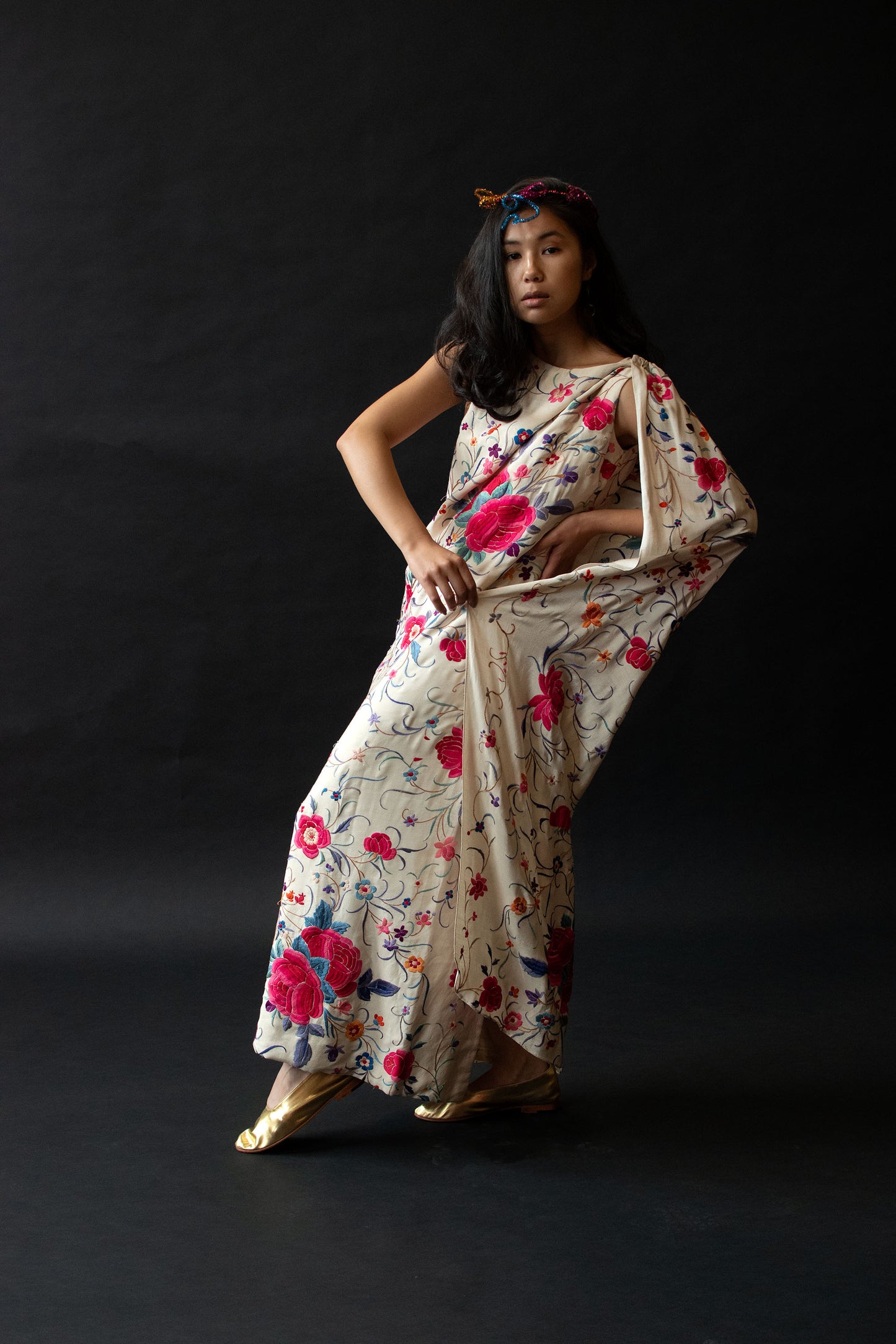 1970s Piano Shawl Gown | Stavropoulos
