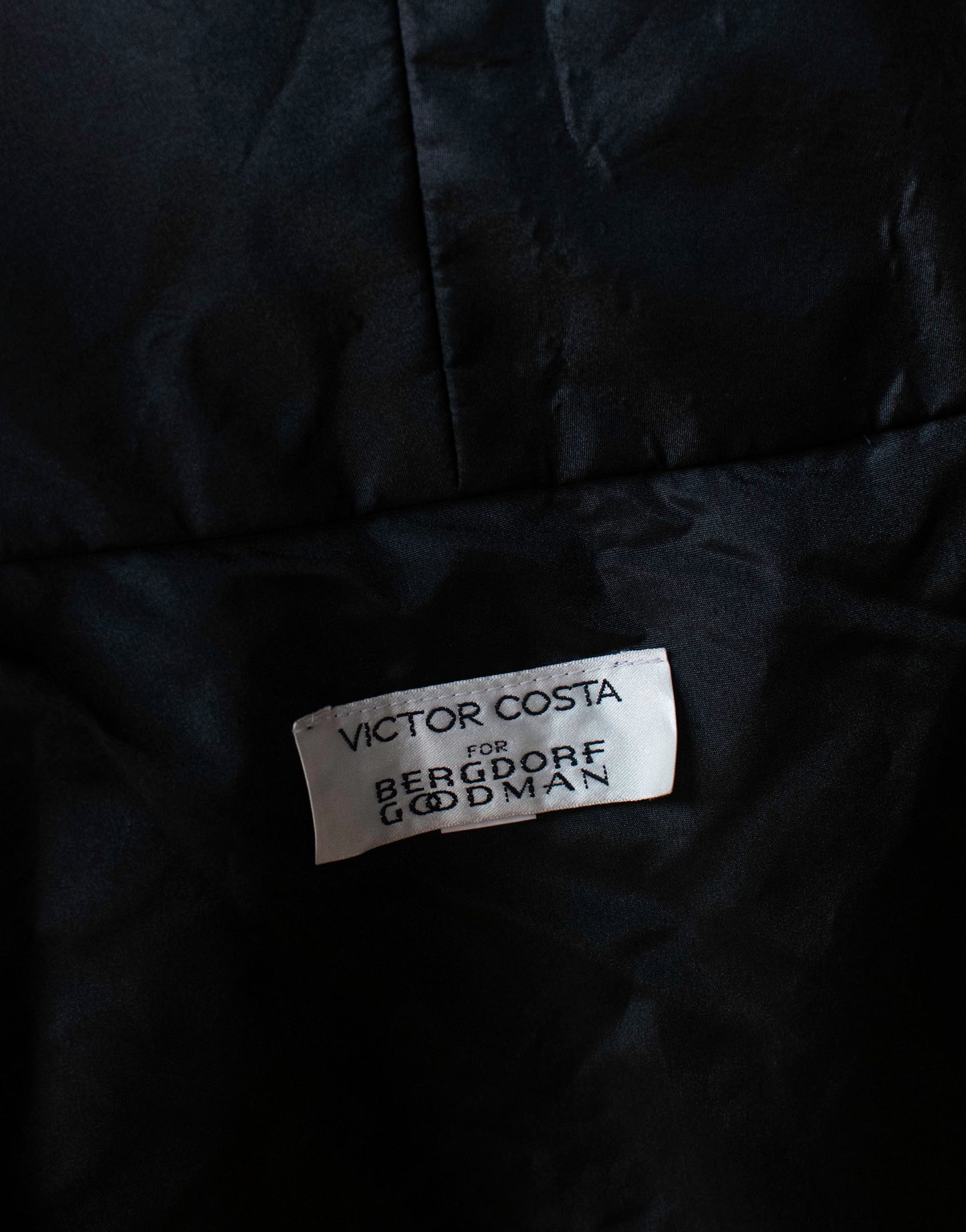 Voluminous Black Taffeta Coat | Victor Costa