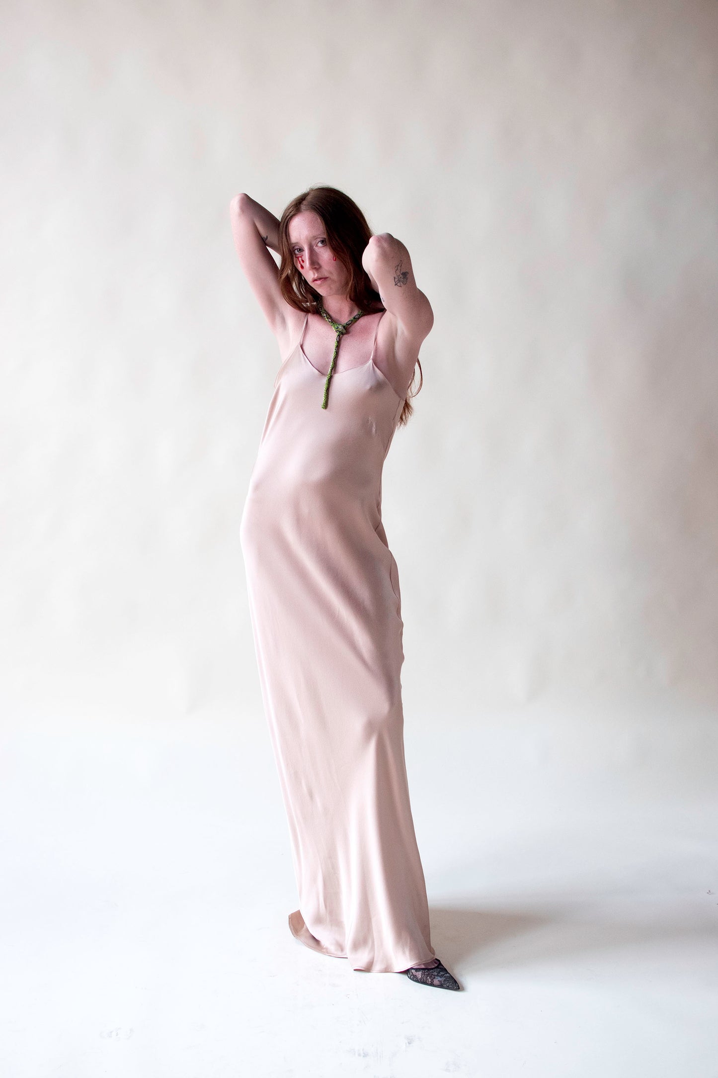 Beige Silk Slip Dress | Alberta Ferretti