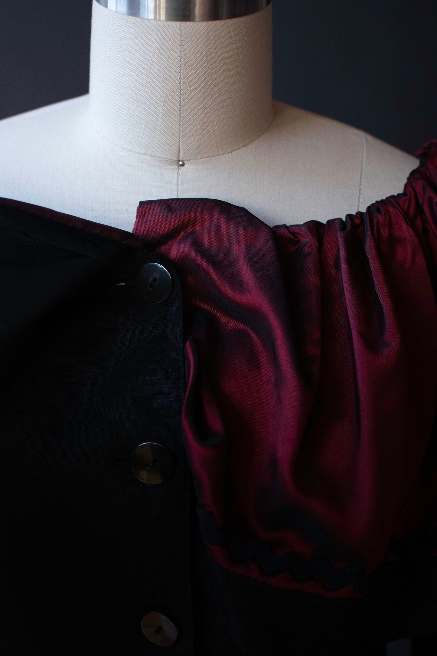 Black Linen Blazer w Taffeta Collar | Jean Paul Gaultier