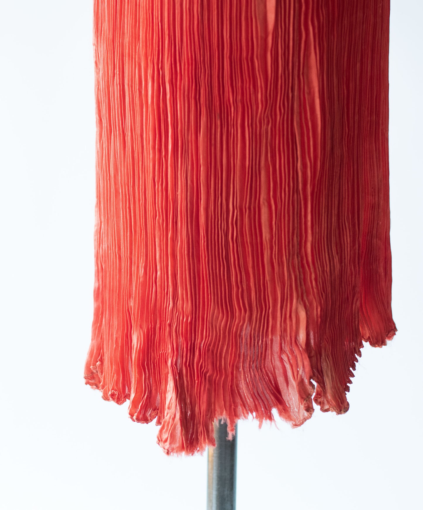 1970s Pleated Red Dress