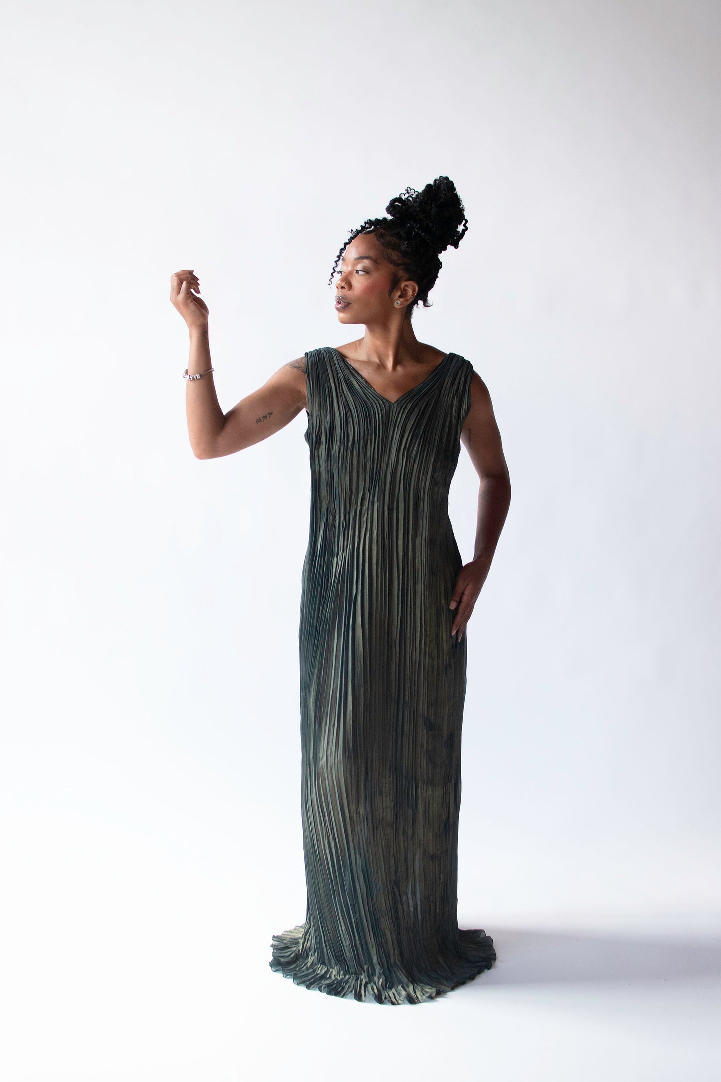 Green Plisse Dress