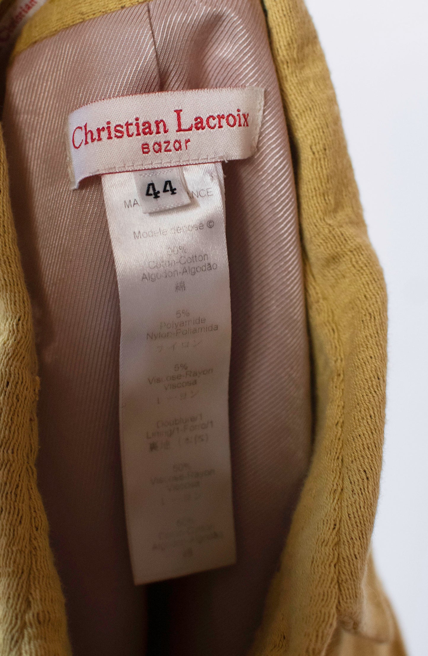 Mustard Lace Jacket | Christian Lacroix Bazar