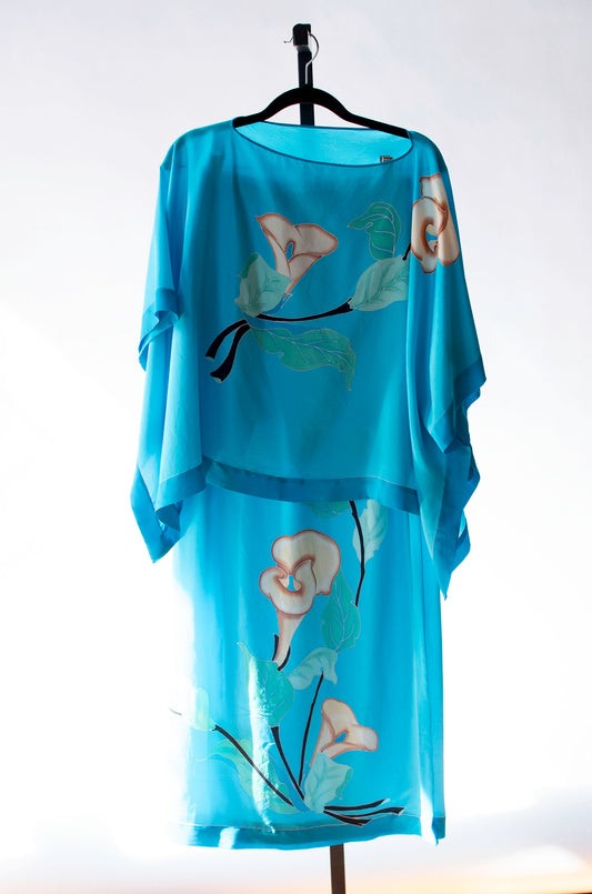 1970s Hand Painted Silk Set | Saks Fifth Avenue