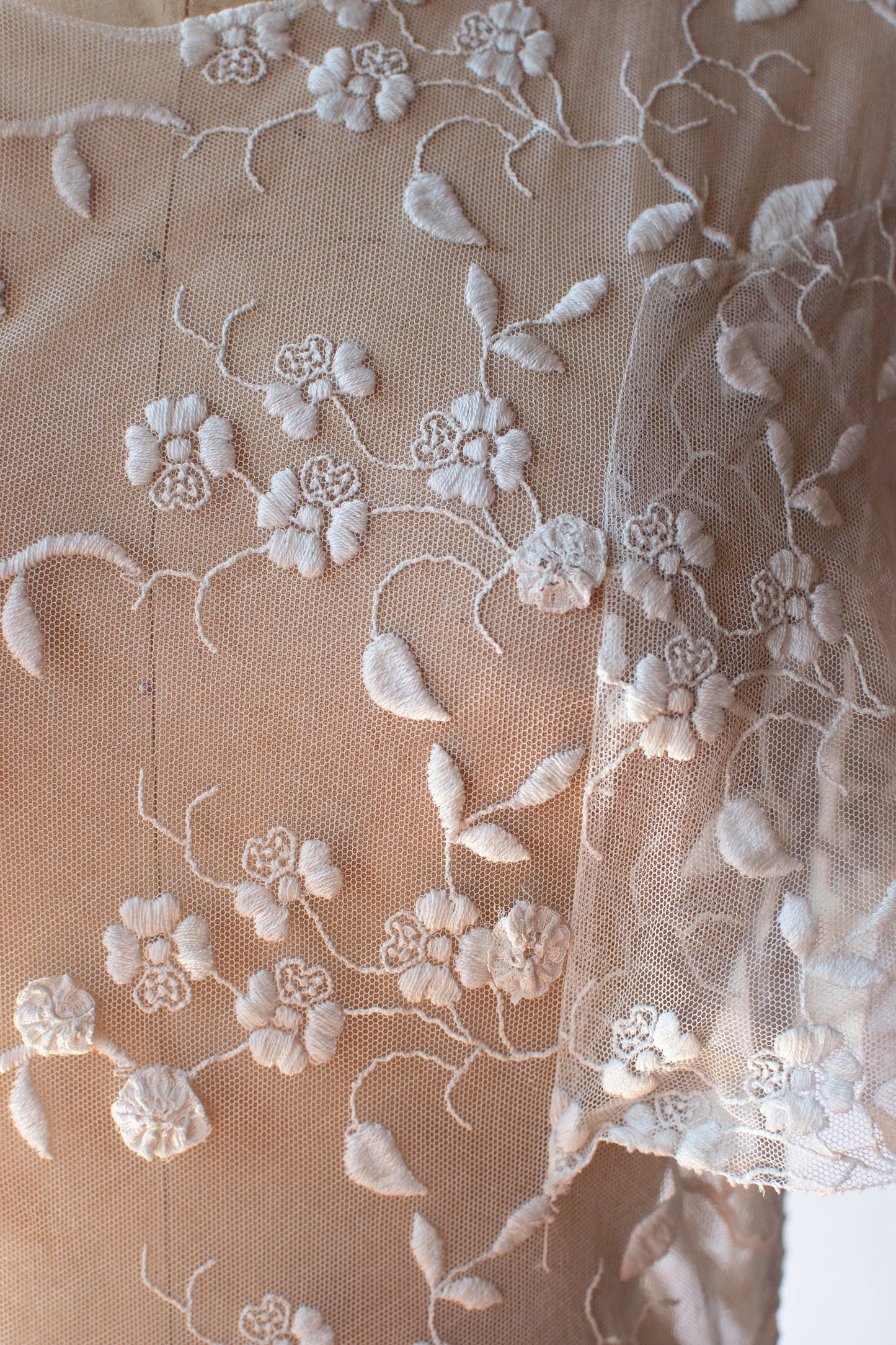 1930s Embroidered Mesh Dress