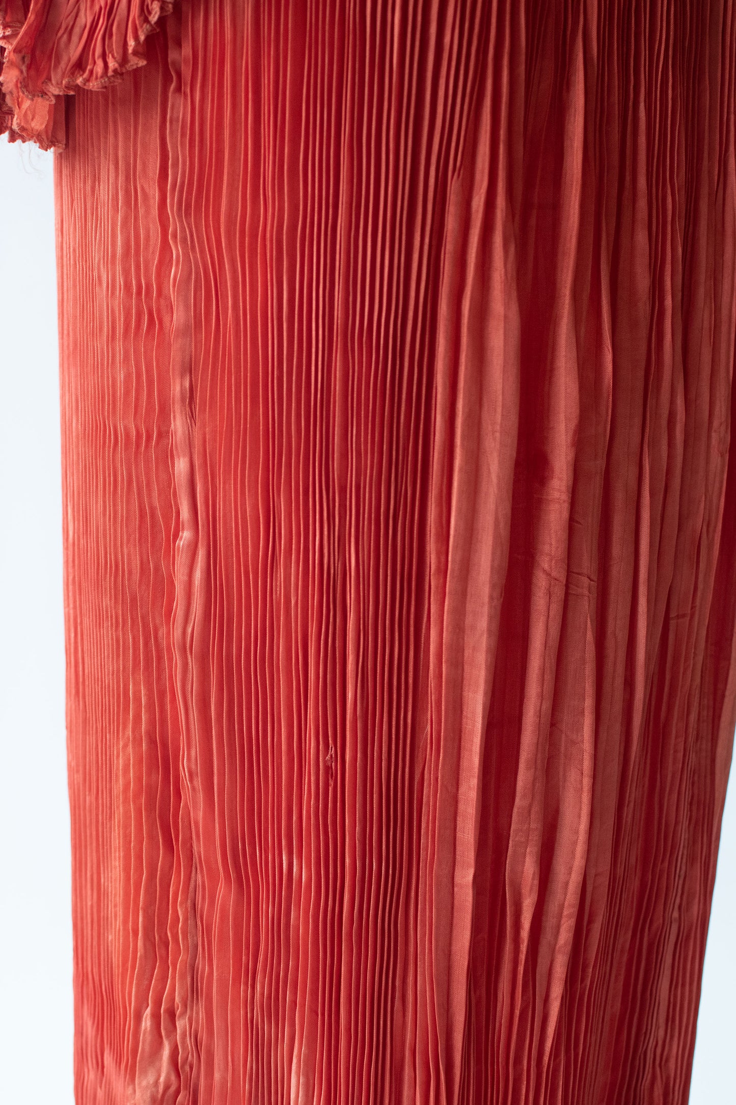1970s Pleated Red Dress