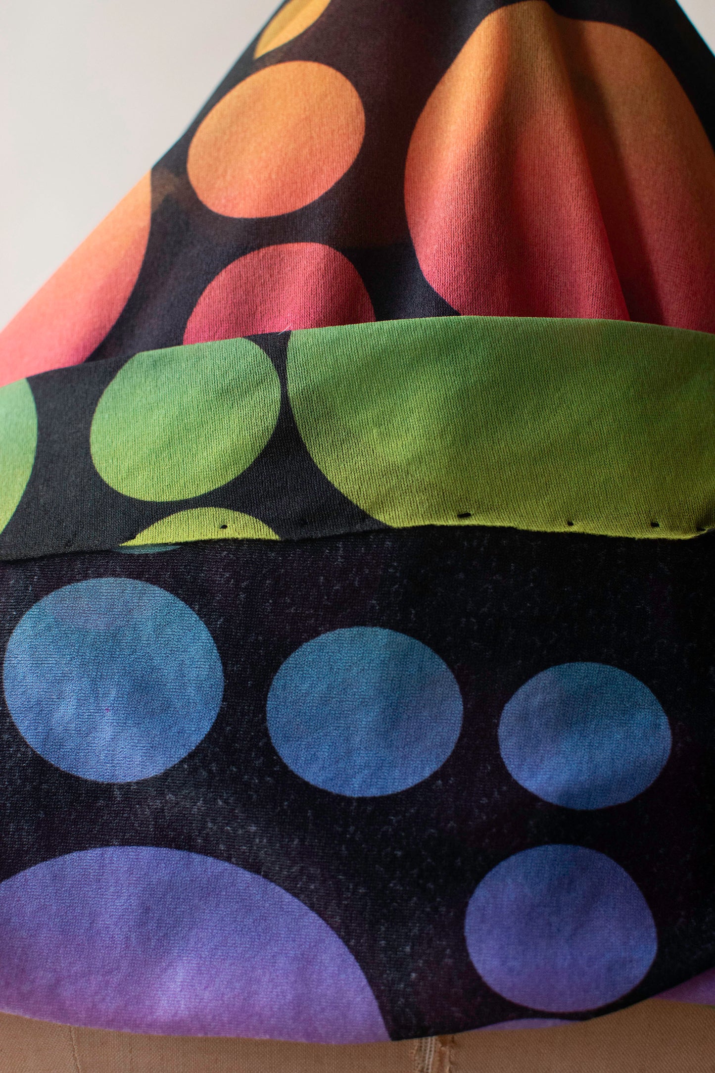 1970s Rainbow Polka Dot Caftan