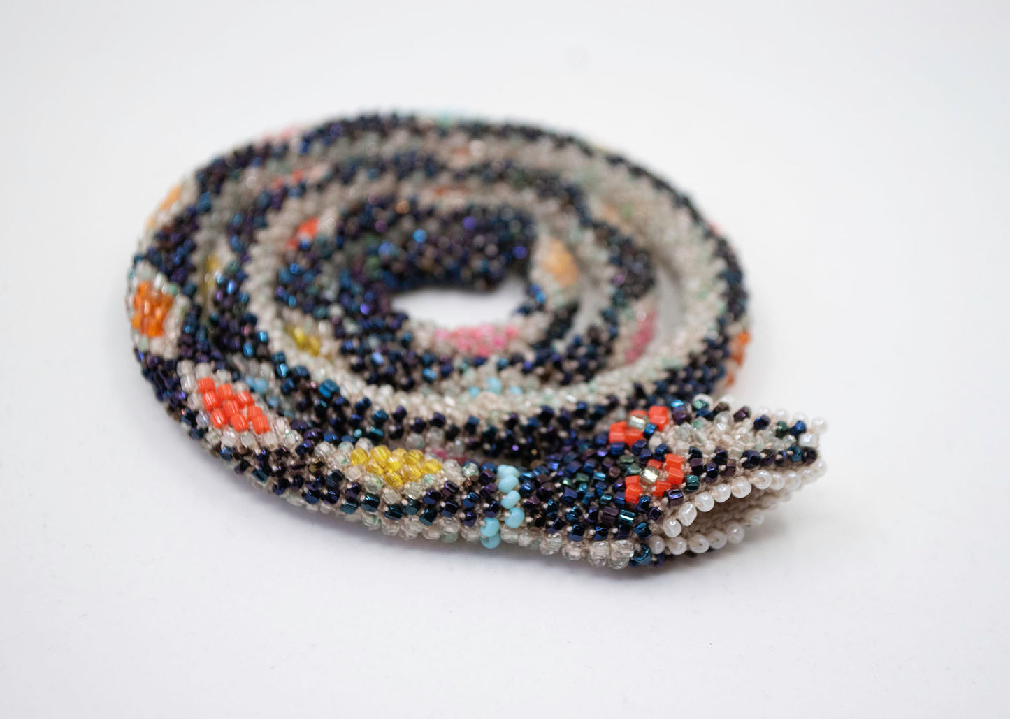 Bead Crochet Snake | Oil Slick Multi Color Diamond