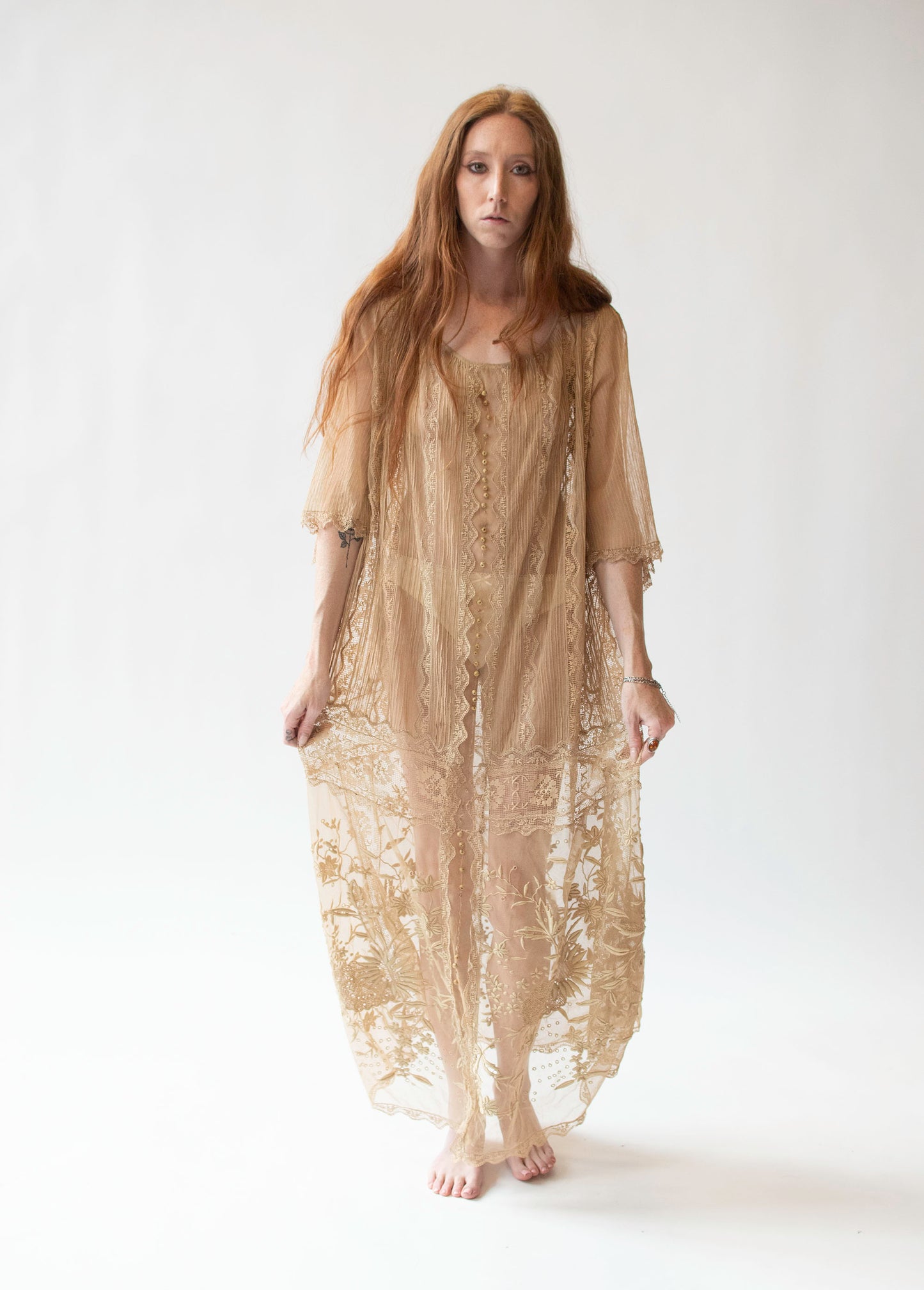 1910s Ecru Lace Dress