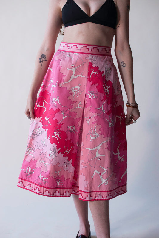 1960s Archer Print Skirt | Emilio Pucci