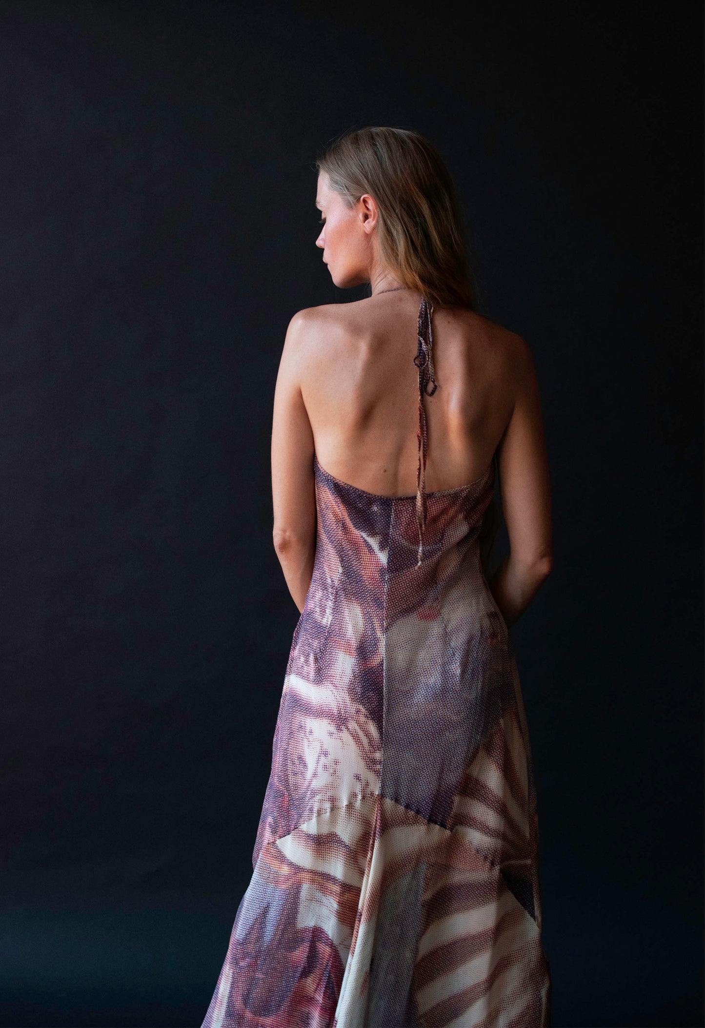 Birth of Venus Pixelated Print Silk Dress | D & G