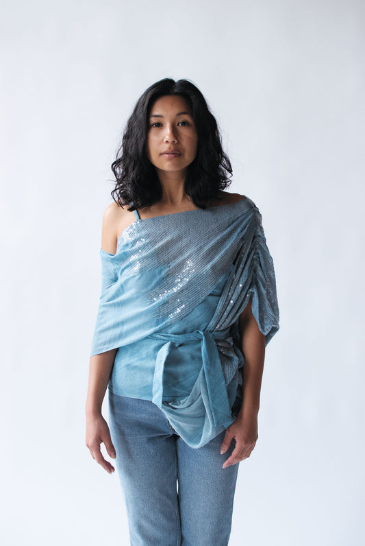 Blue Silk Top | John Galliano