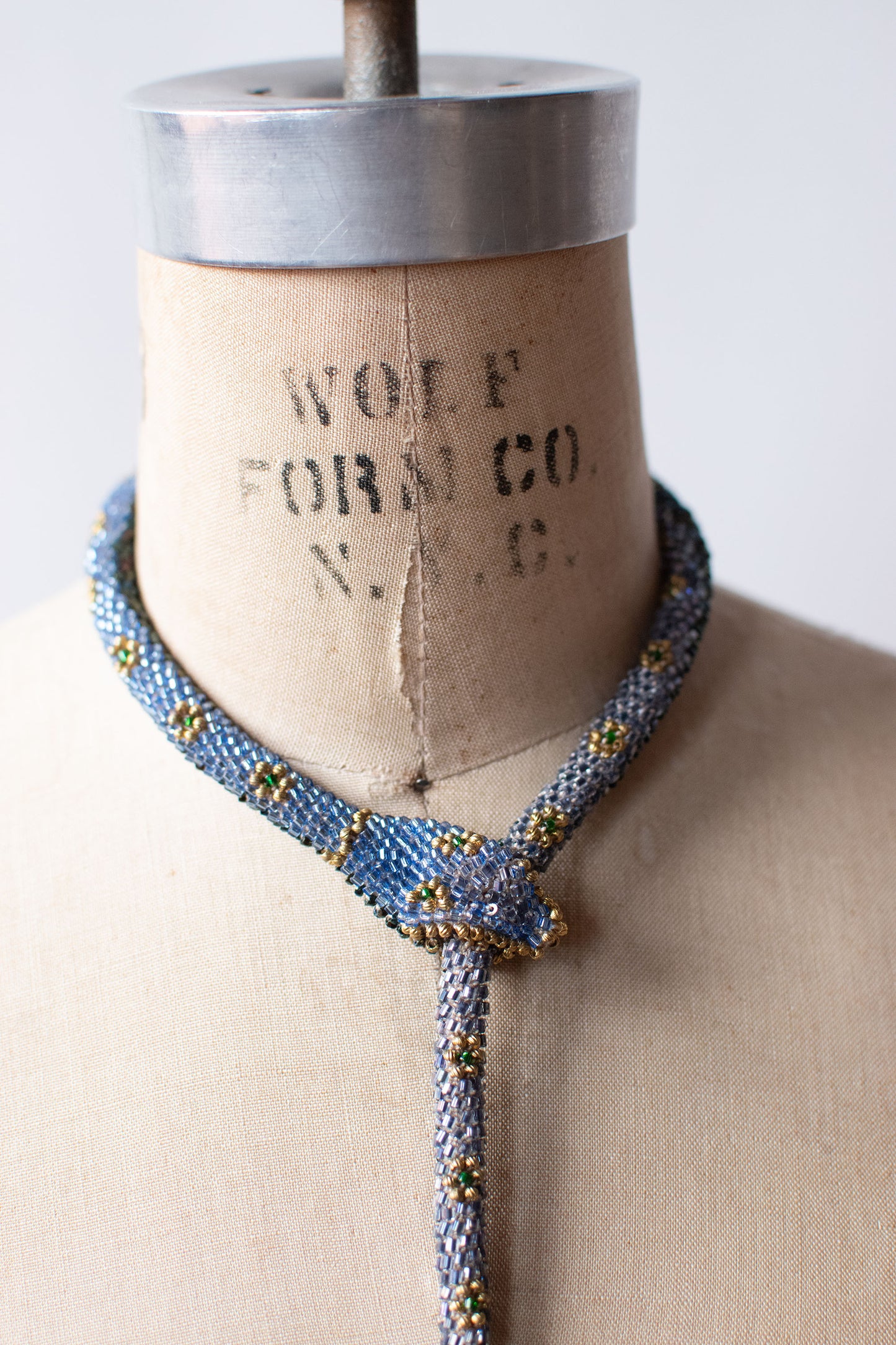 Bead Crochet Snake | Reversible Blue & Green