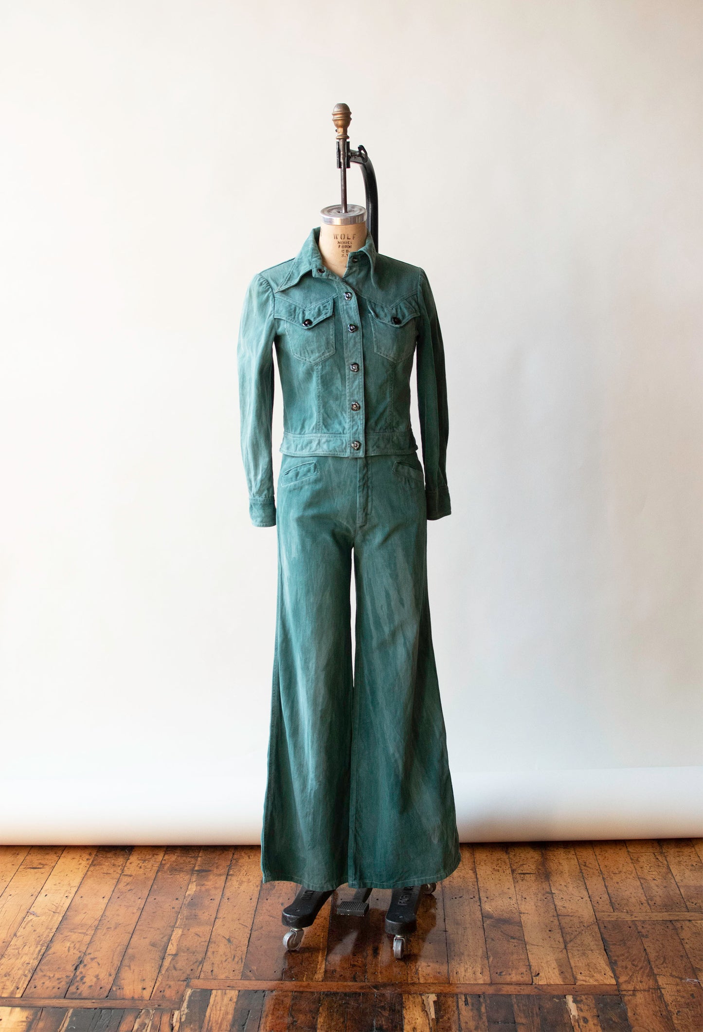1970s Green Denim Set | Roberto Cavalli