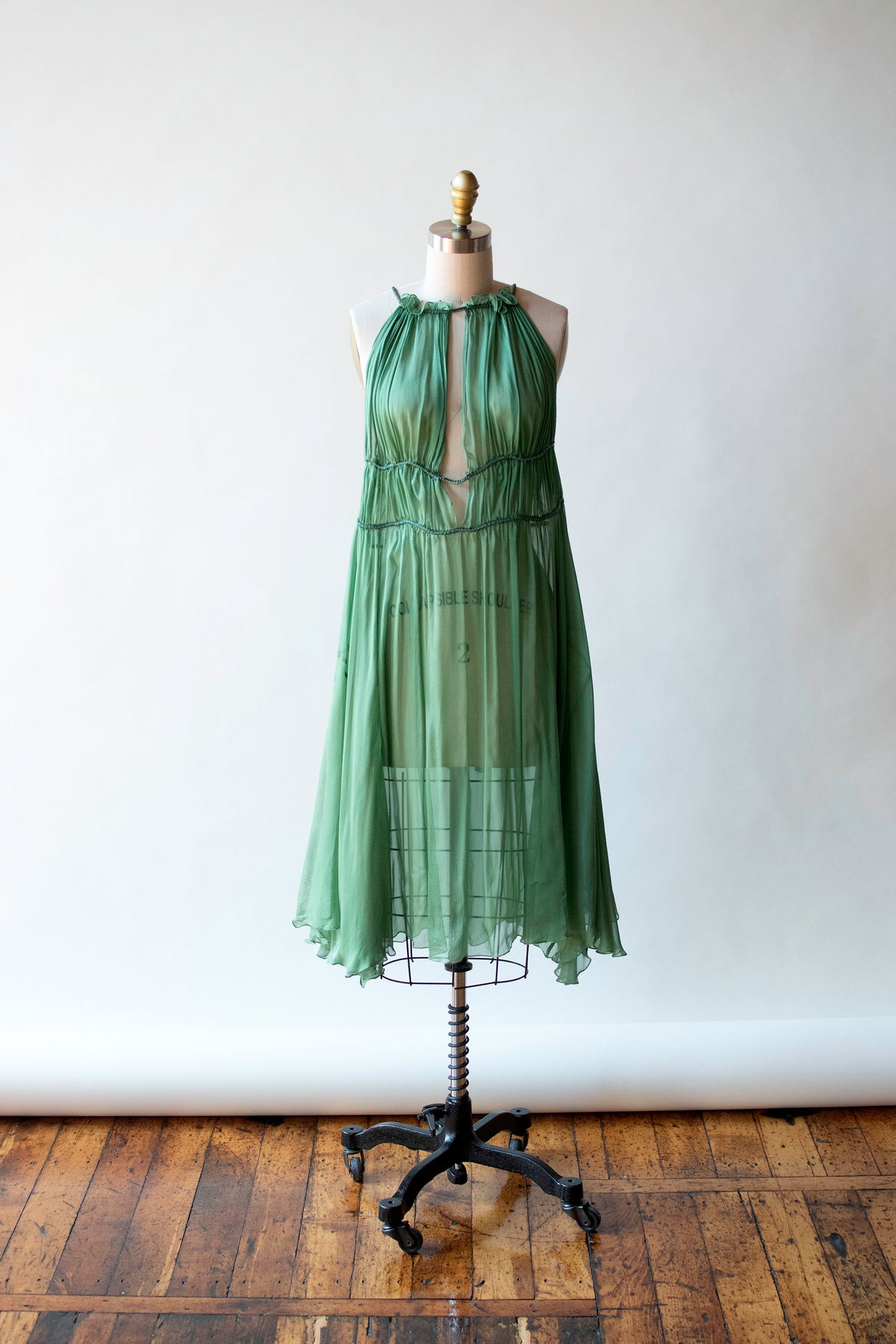 Green Chiffon Dress | Alberta Ferretti