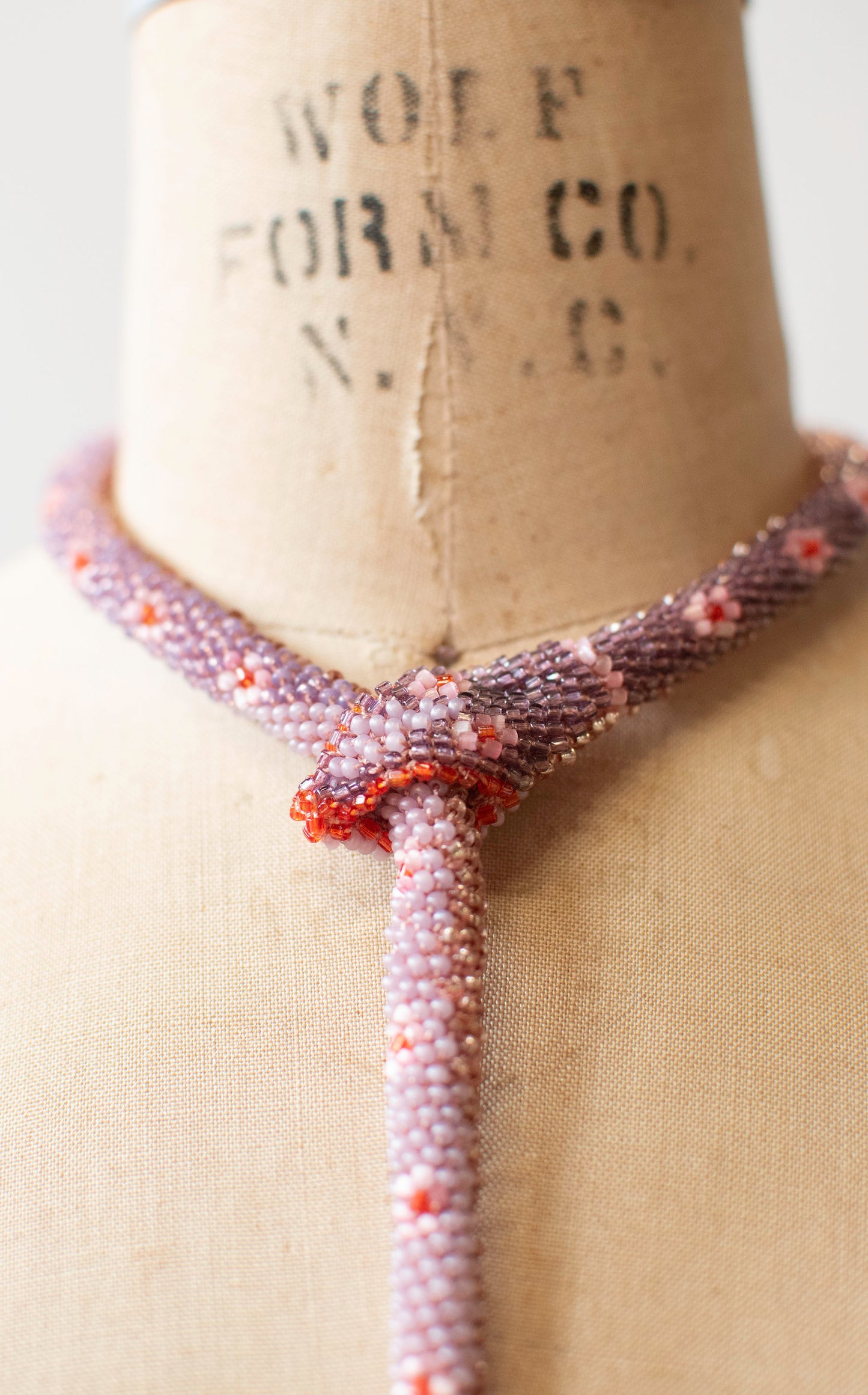 Bead Crochet Snake | Lavender Flower