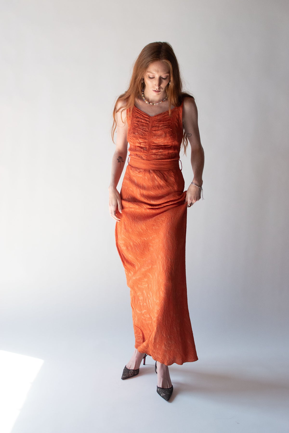 1930s Orange lamé Gown