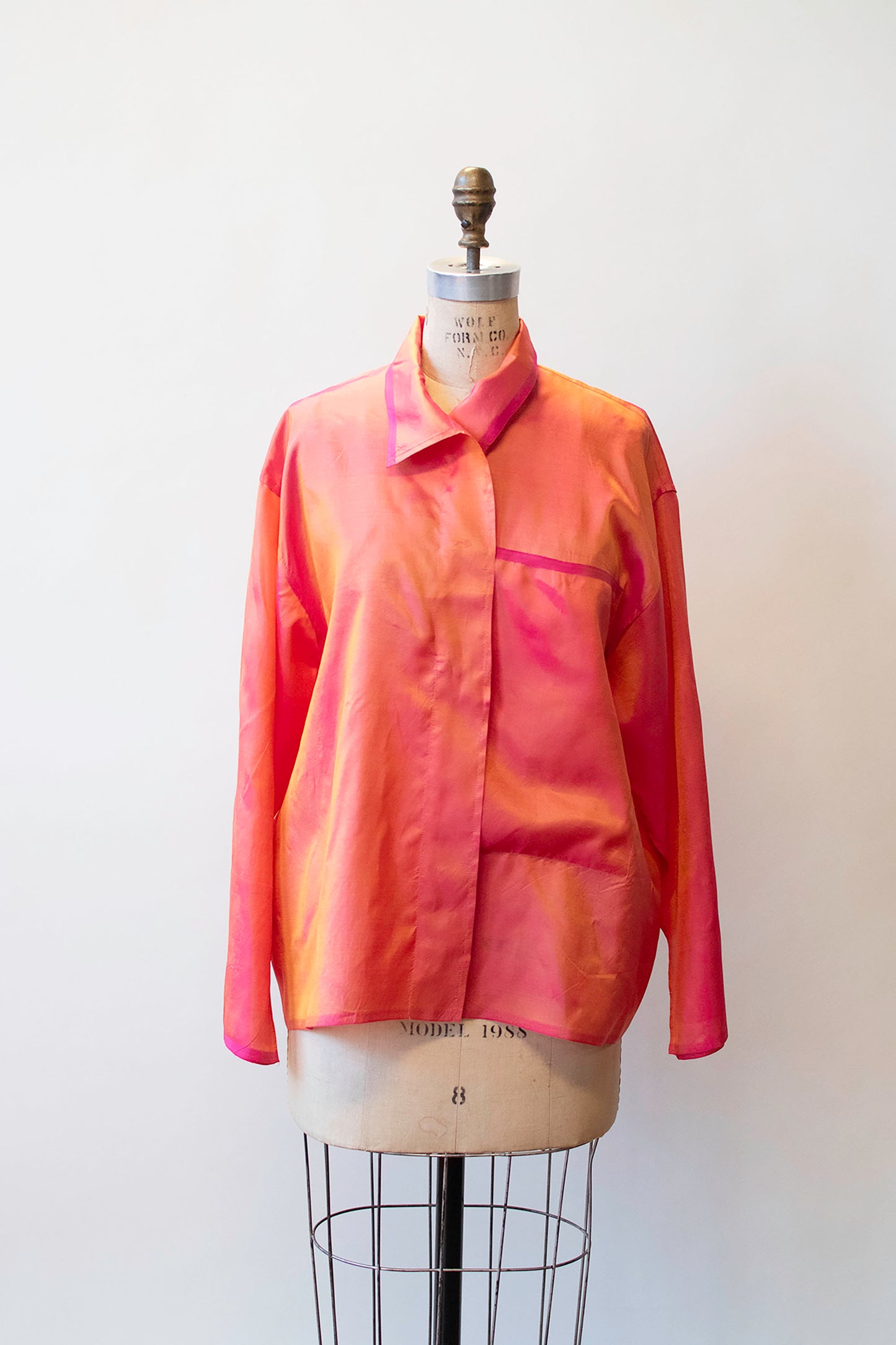 1990s Iridescent Silk Blouse | Michel Leger
