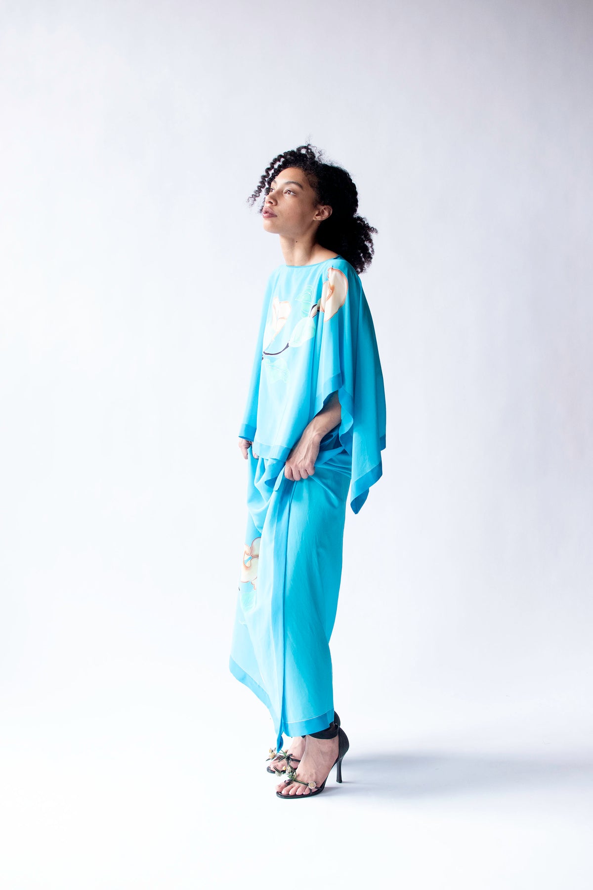 1970s Hand Painted Silk Set | Saks Fifth Avenue