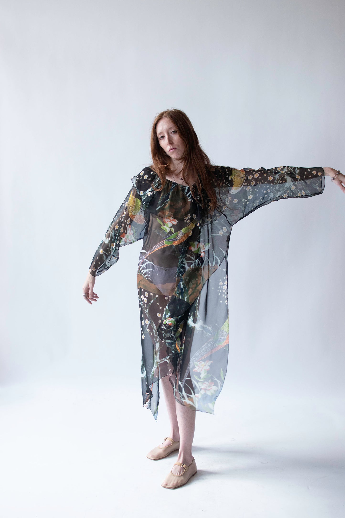 1990s Printed Chiffon Dress | Stephen Burrows