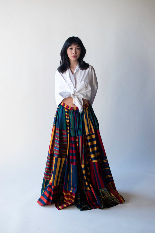 Striped Silk Skirt | Todd Oldham