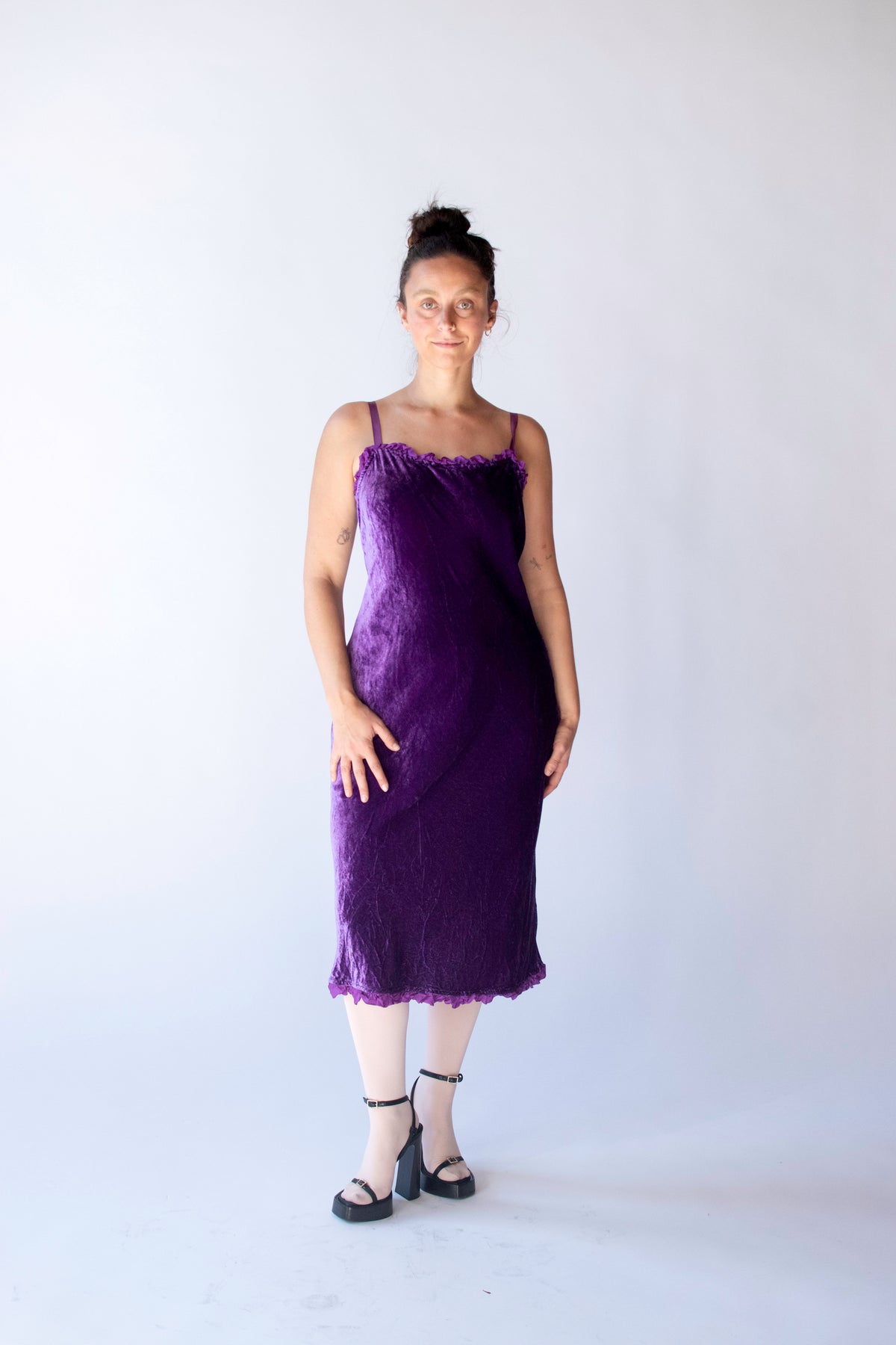 Purple Velvet Slip Dress | Dosa