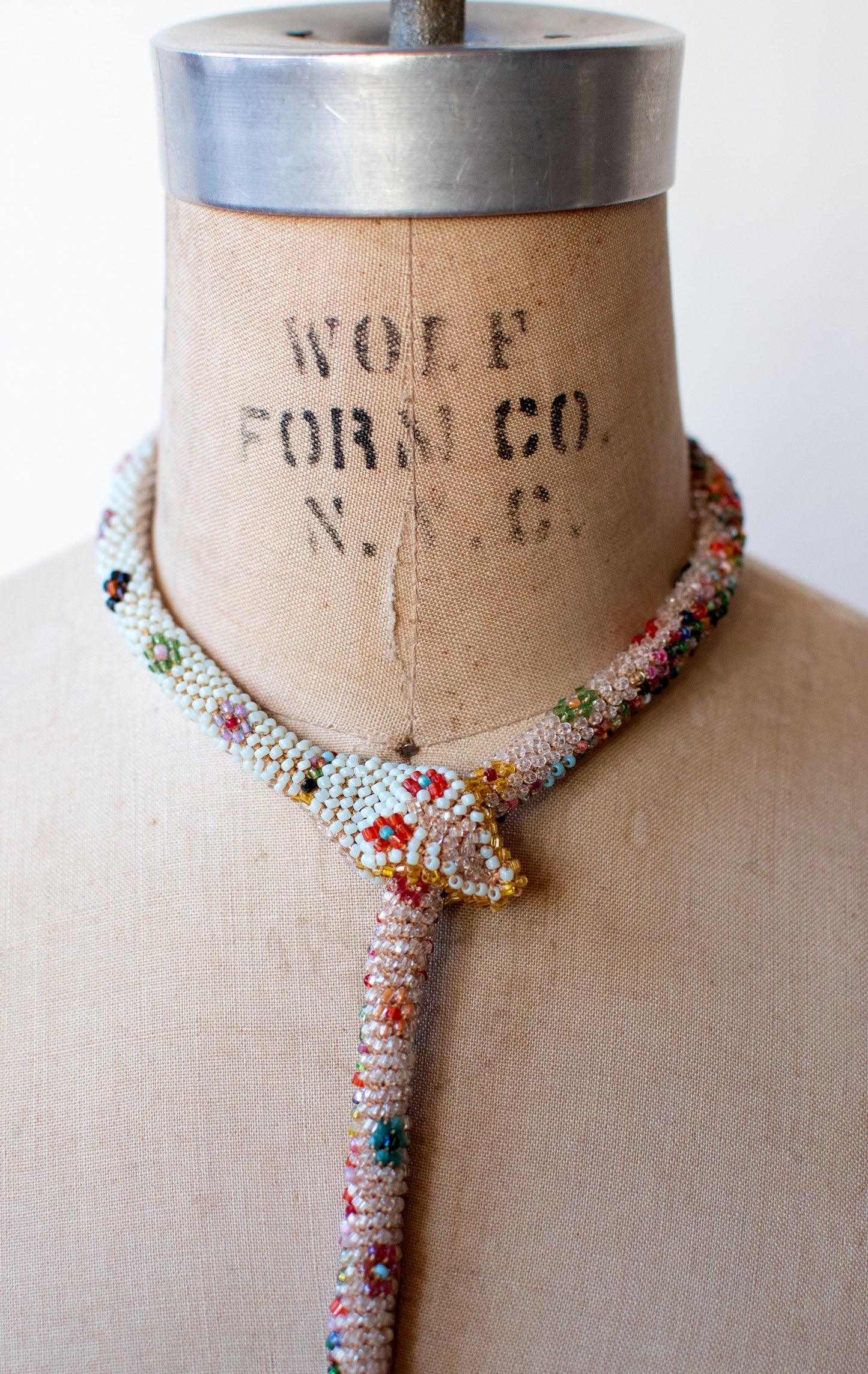 Bead Crochet Snake | Crystal Rainbow Flower