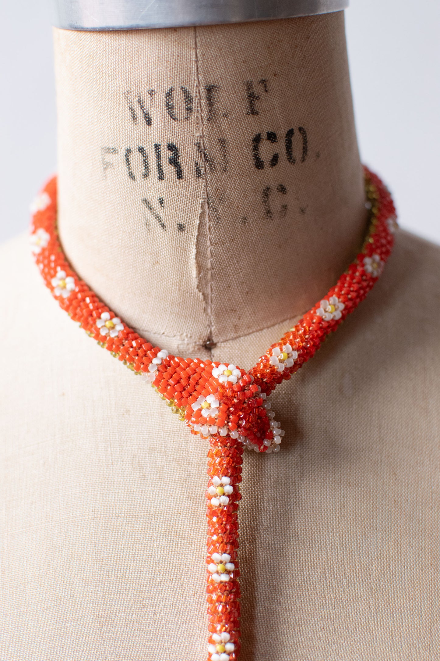 Bead Crochet Snake | Orange Flower