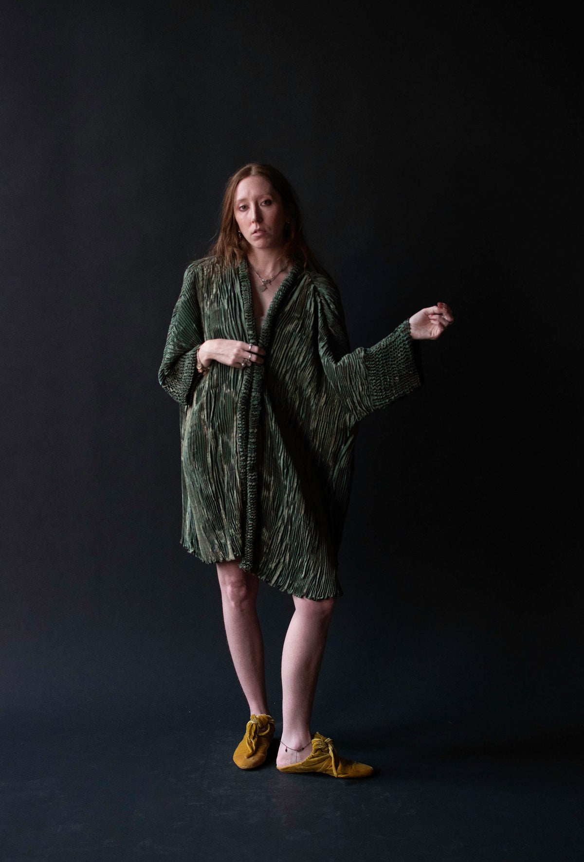 Pleated Green Jacket | Justine Limpus Parish