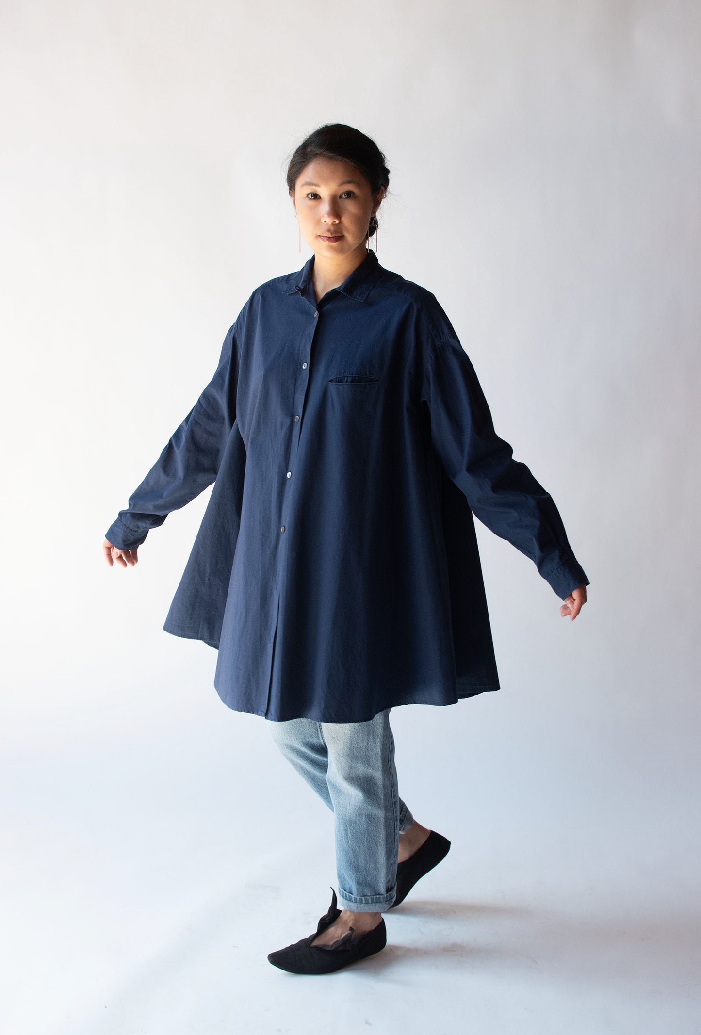 1990s Navy Blue Tunic | Romeo Gigli